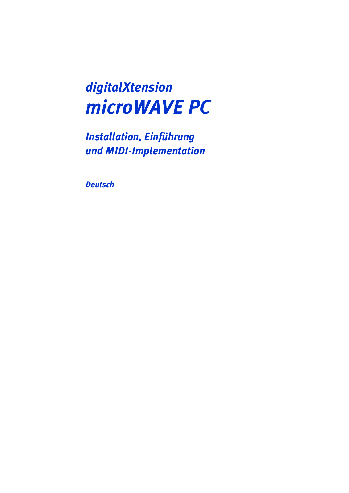 TerraTec EWS 64XXL microWave, microWAVE PC Installation Manual