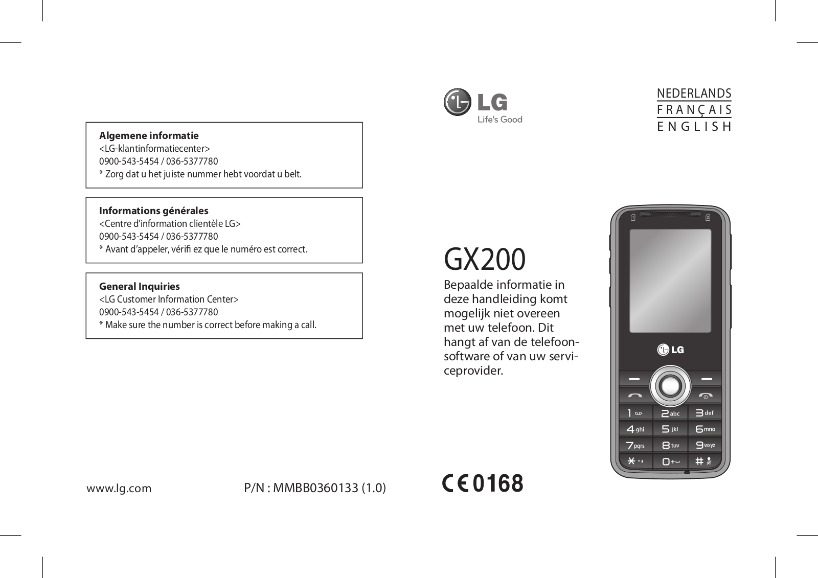 LG GX200 User Manual