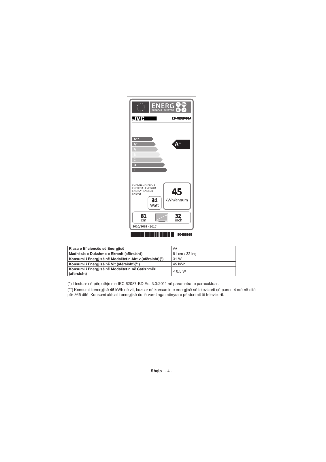 JVC LT-32VF44J User Manual