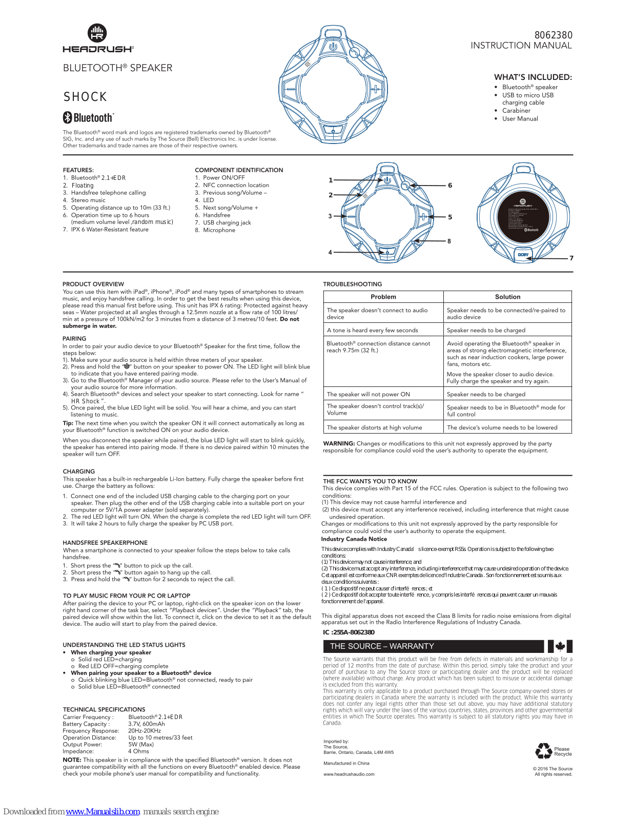 HEADRUSH SHOCK Instruction Manual