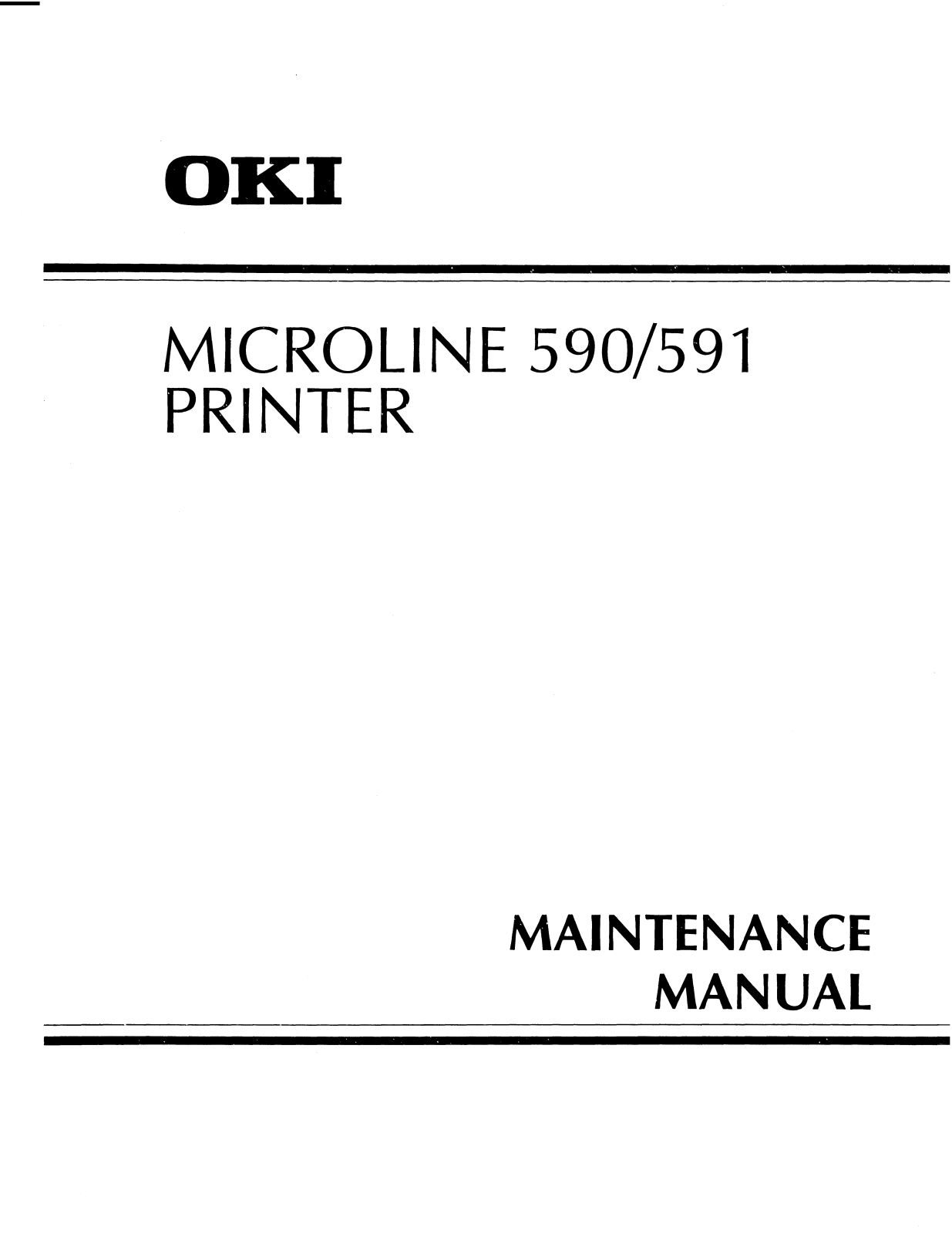OKI 590, 591 Service manual