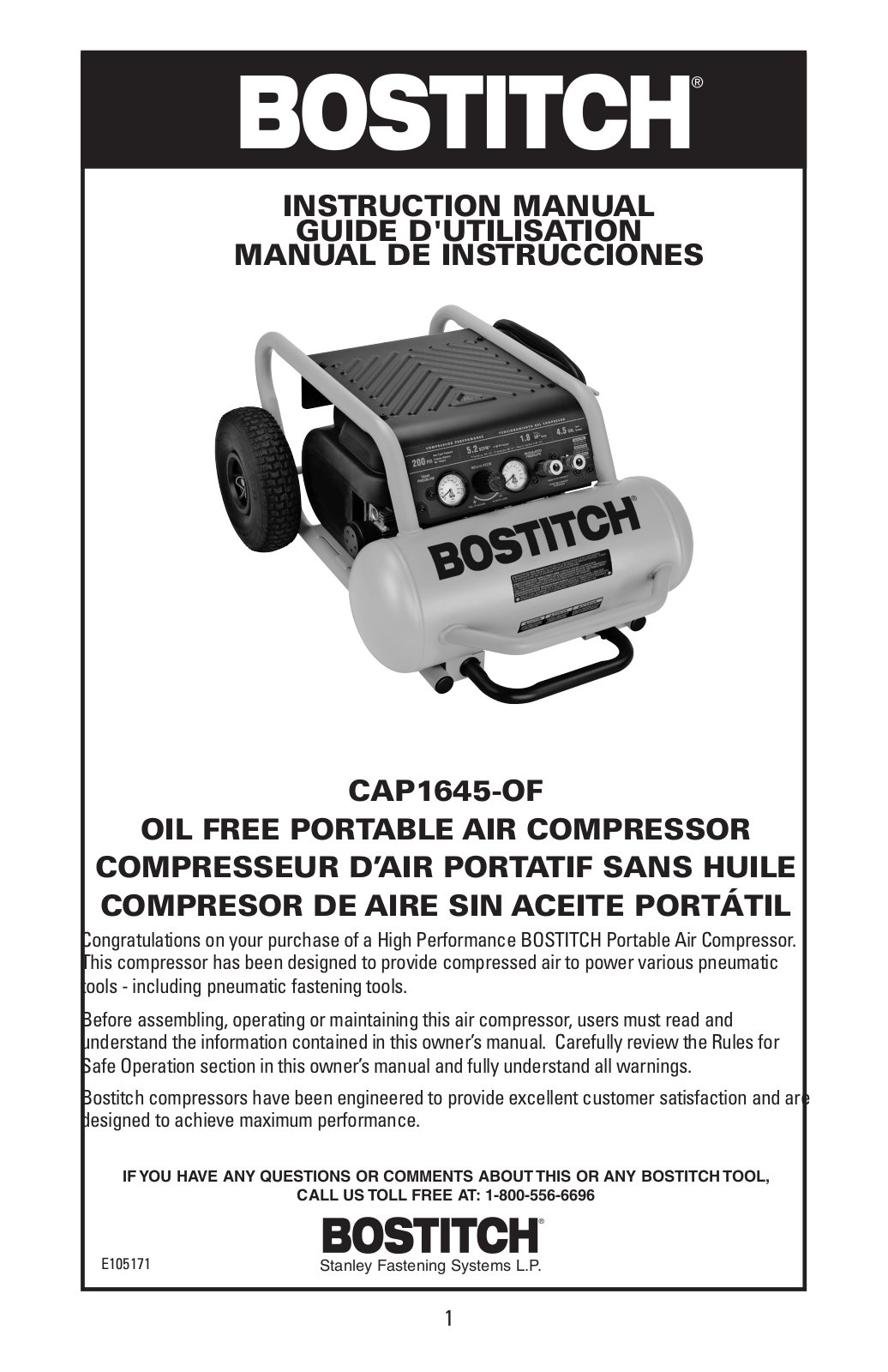 Bostitch CAP1645-OF User Manual