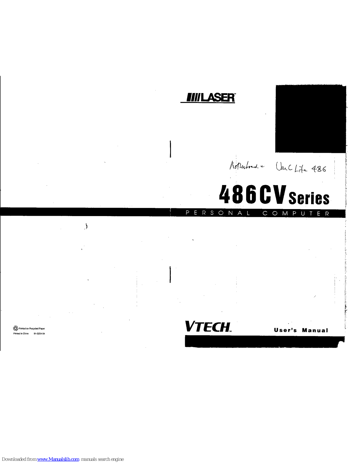 Laser 486CV series User Manual