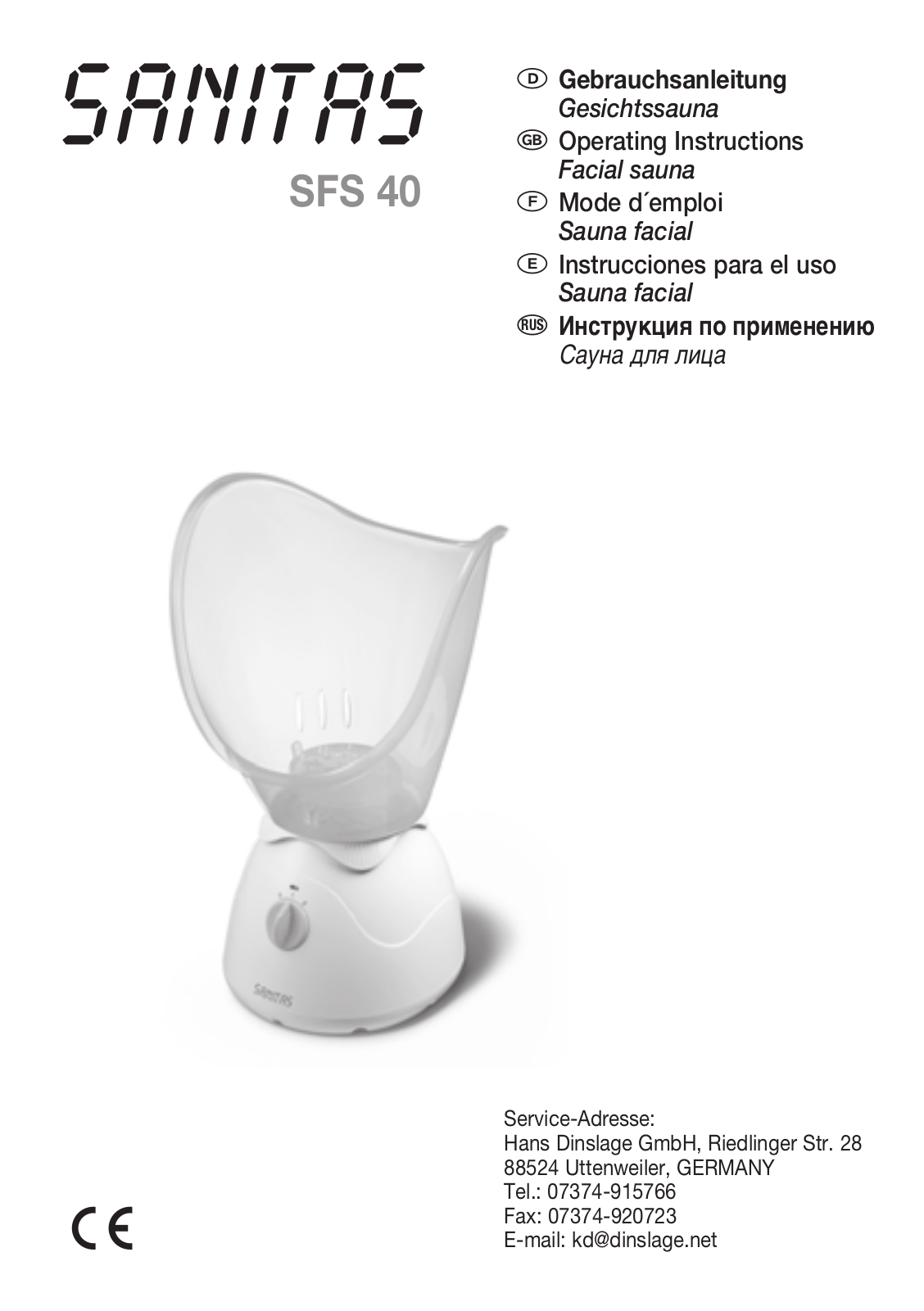 Sanitas SFS 40 User Manual