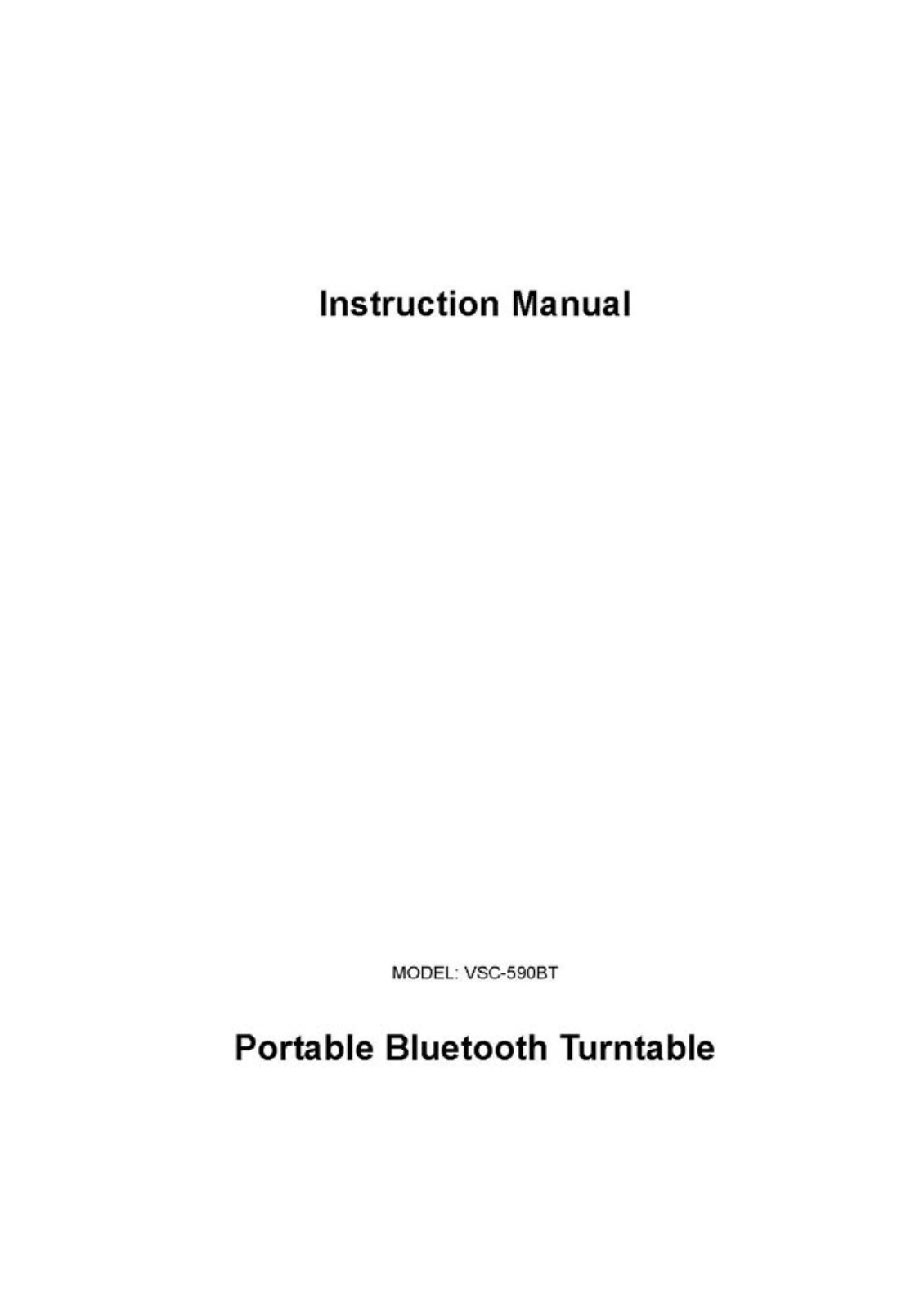 Innovative Technology Electronics VSC590BT User Manual