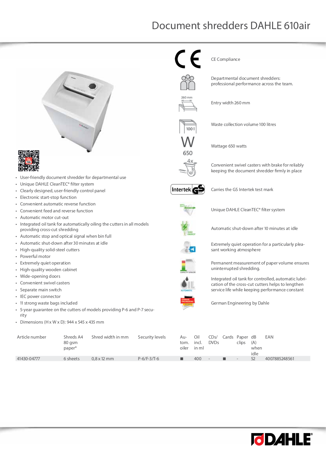 Dahle 610air User Manual