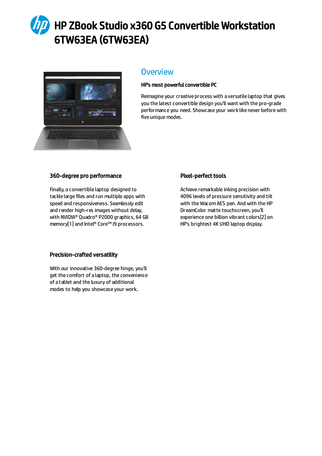 HP ZBook Studio x360 G5 Technical data - ManualMachine.com