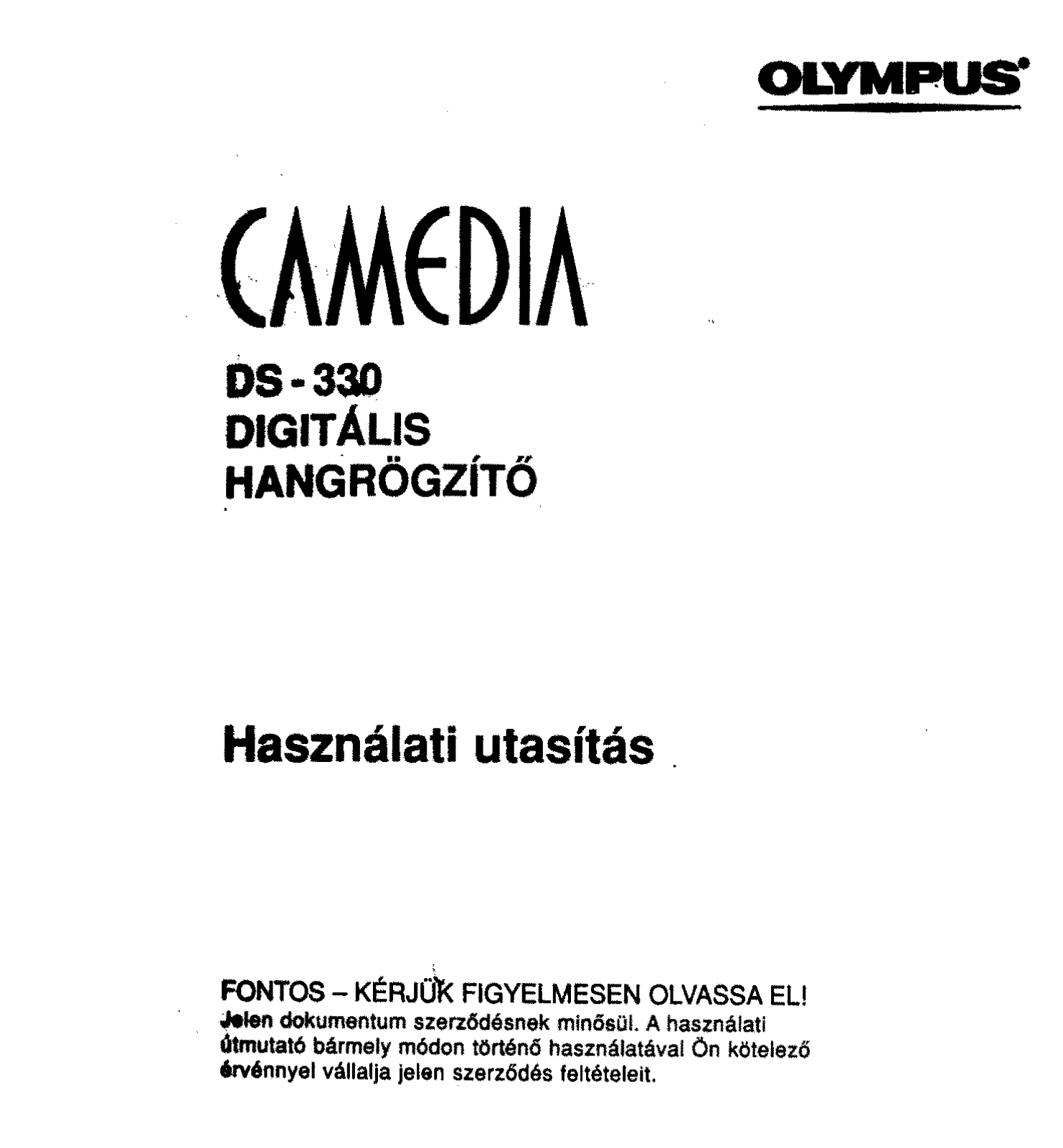 Olympus CAMEDIA DS-330 User Manual