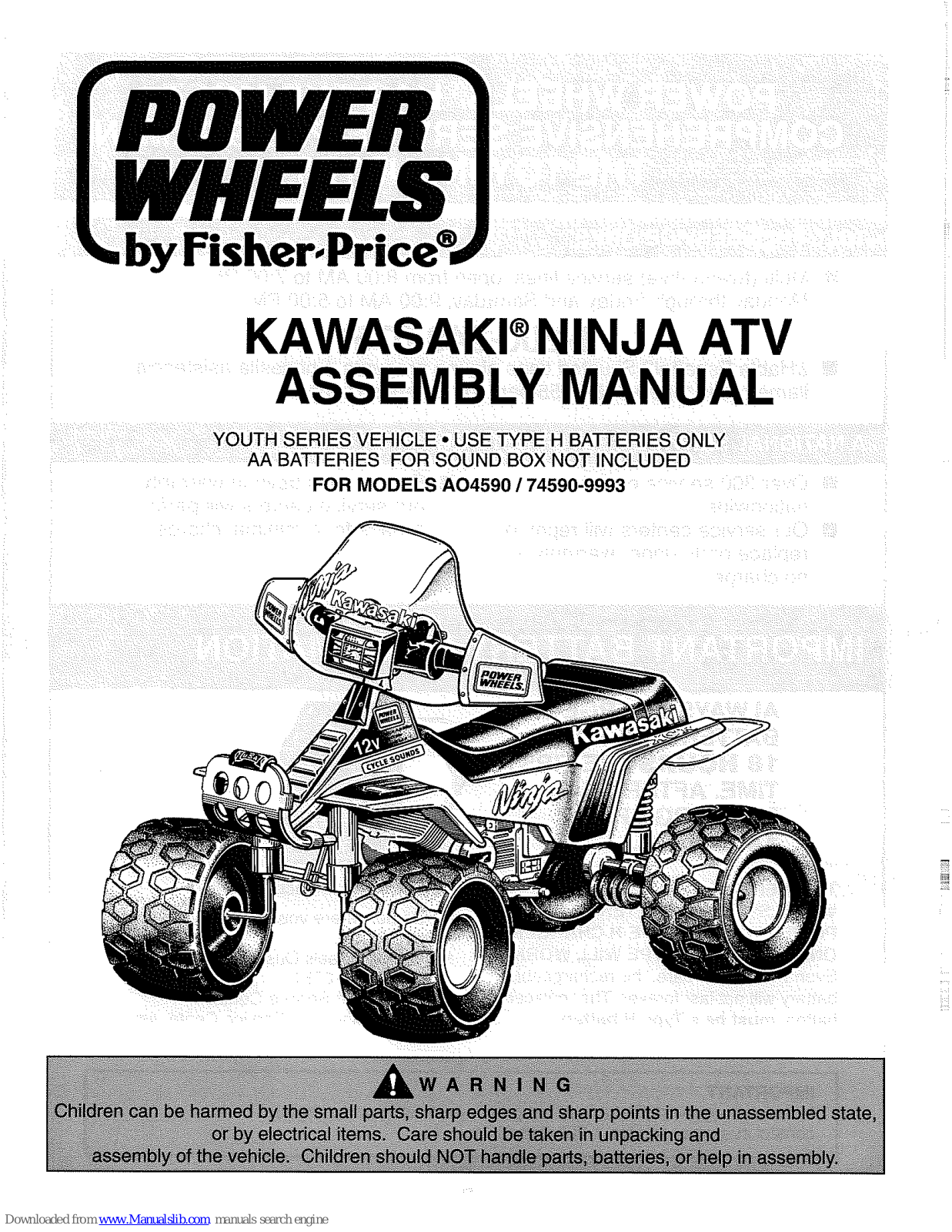 Power Wheels NINJA AO4590, Kawasaki NINJA ATV AO4590 Assembly Manual