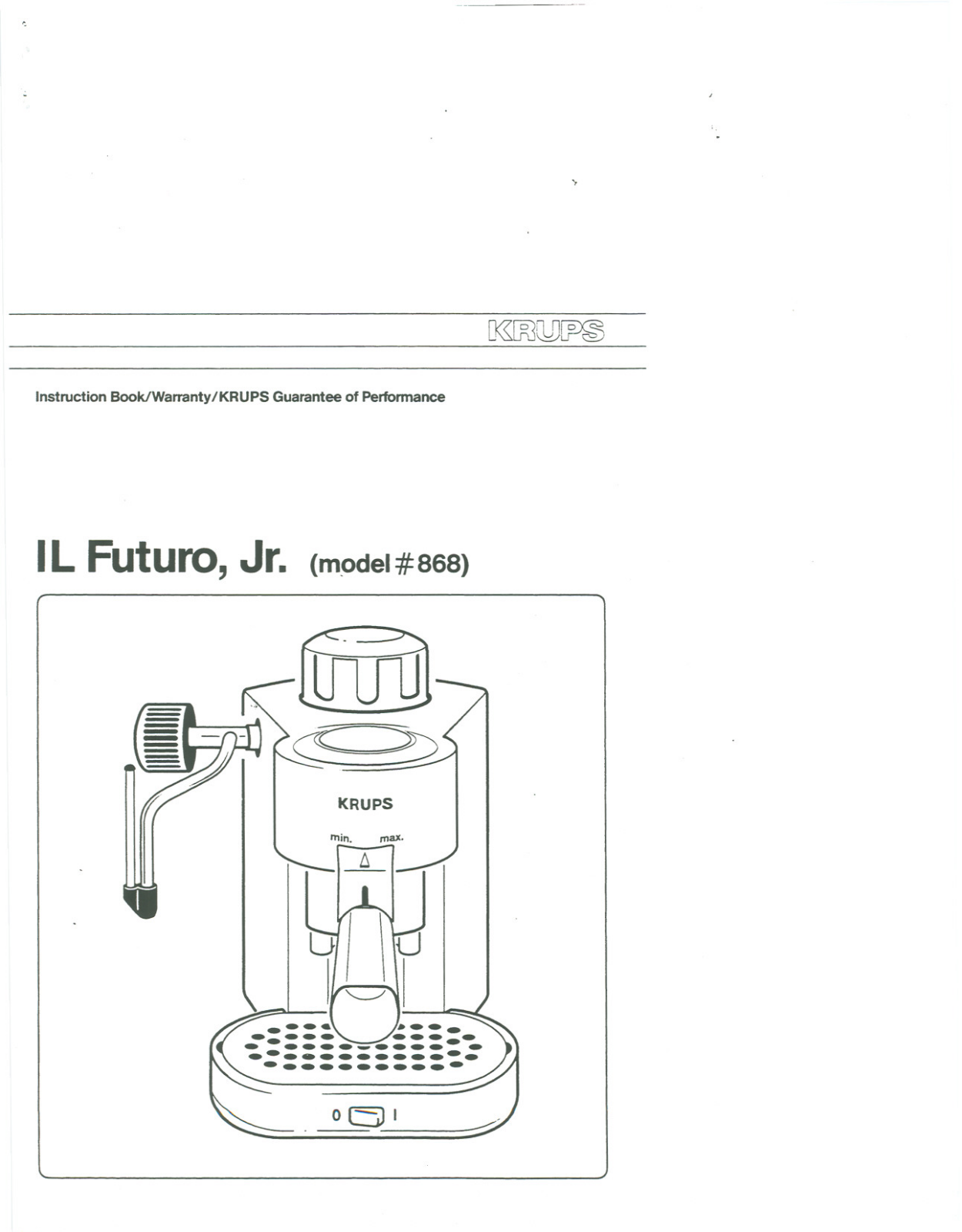 Krups IL FUTURO JR, 868 Manual