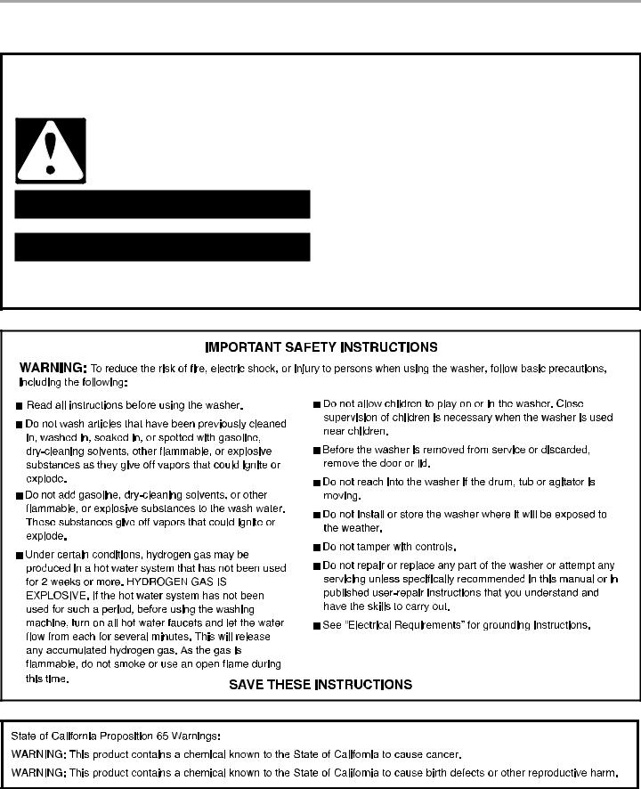 Whirlpool WFW8410SW Owner's Manual