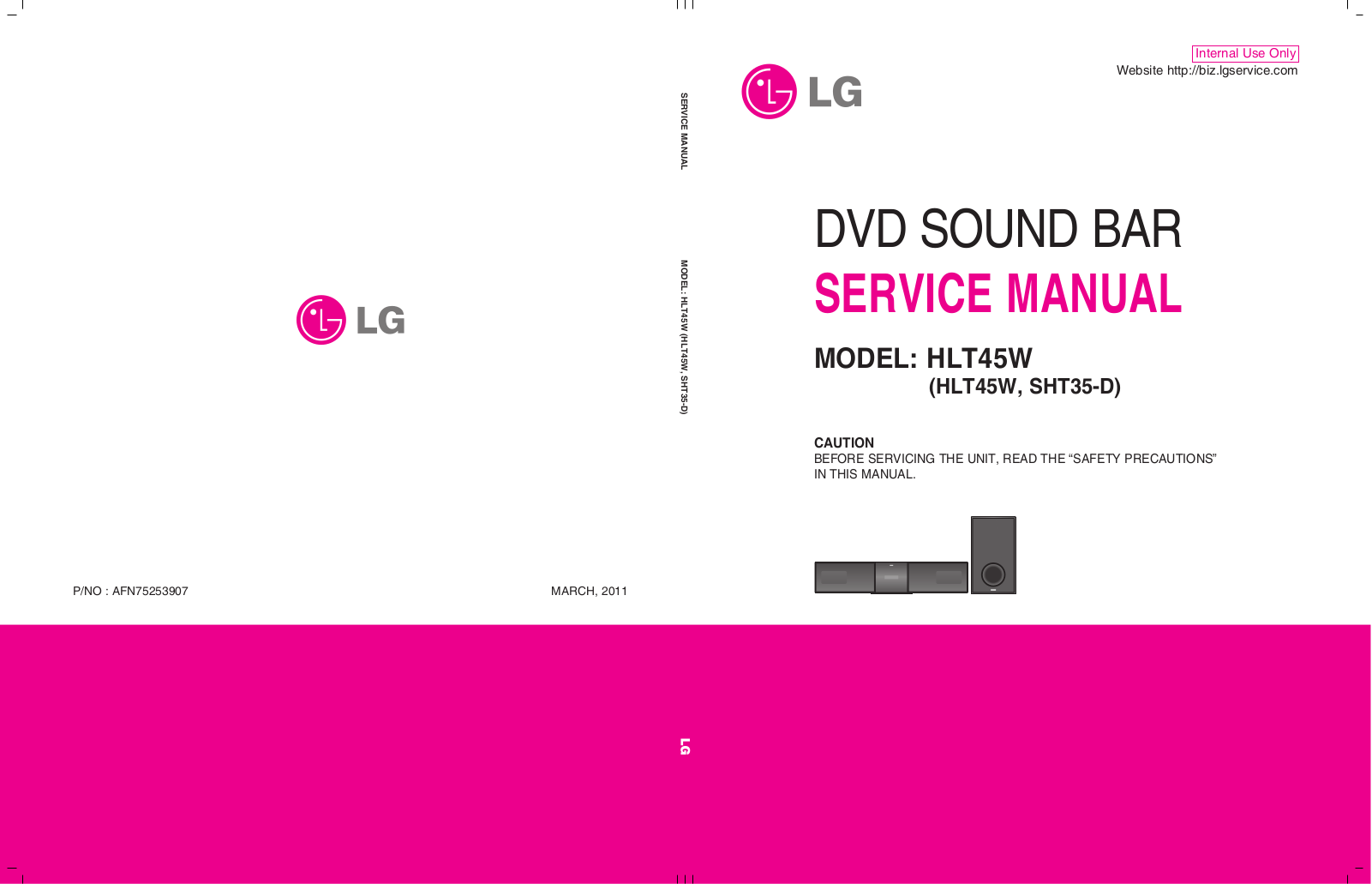 LG HLT45W Service manual