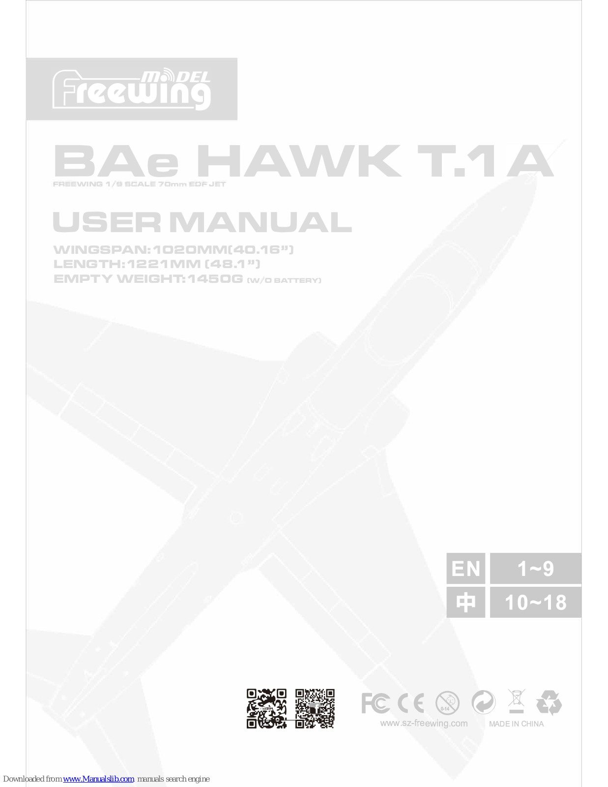 Freewing BAe HAWK T.1A User Manual