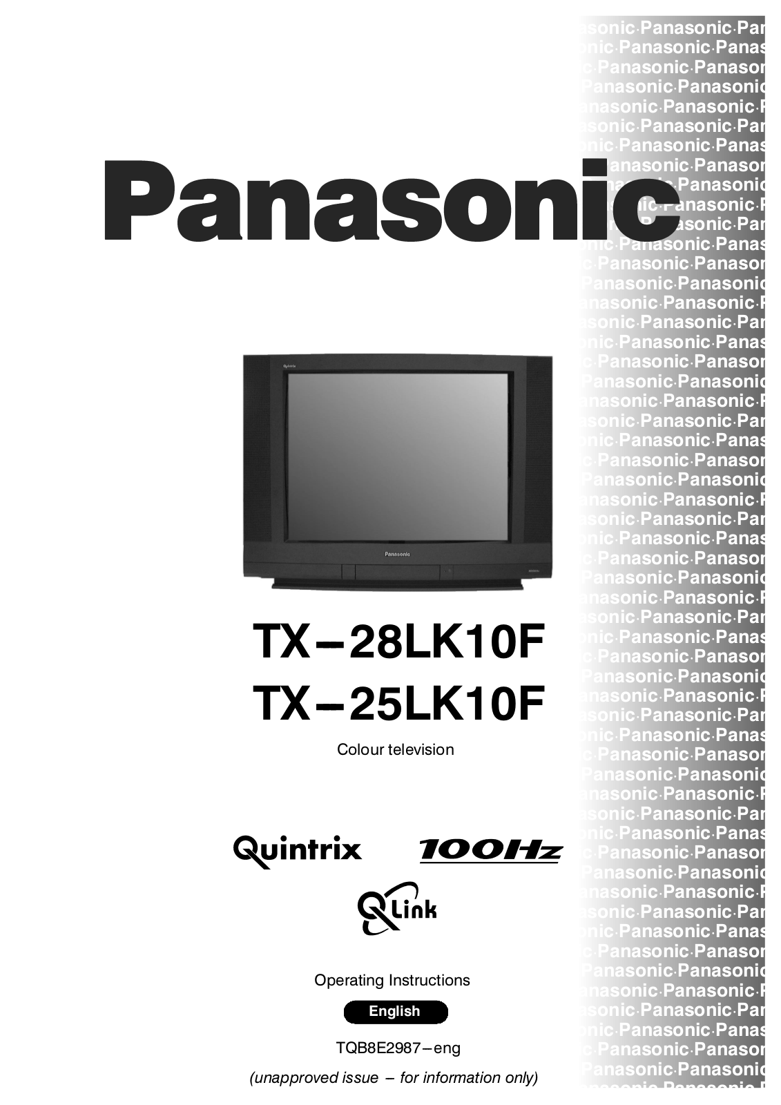 Panasonic TX-25LK10F, TX-28LK10F User Manual