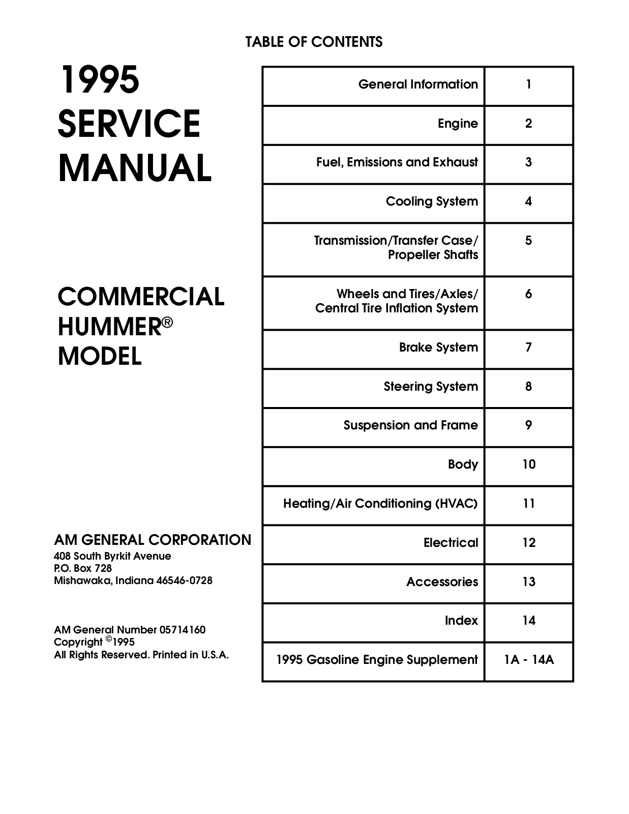 Hummer HX 1995 User Manual