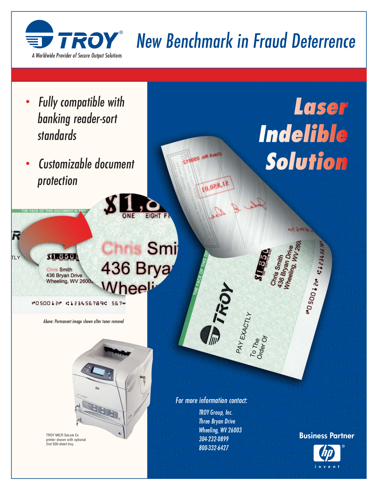 TROY Group Laser Indelible Solution Datasheet