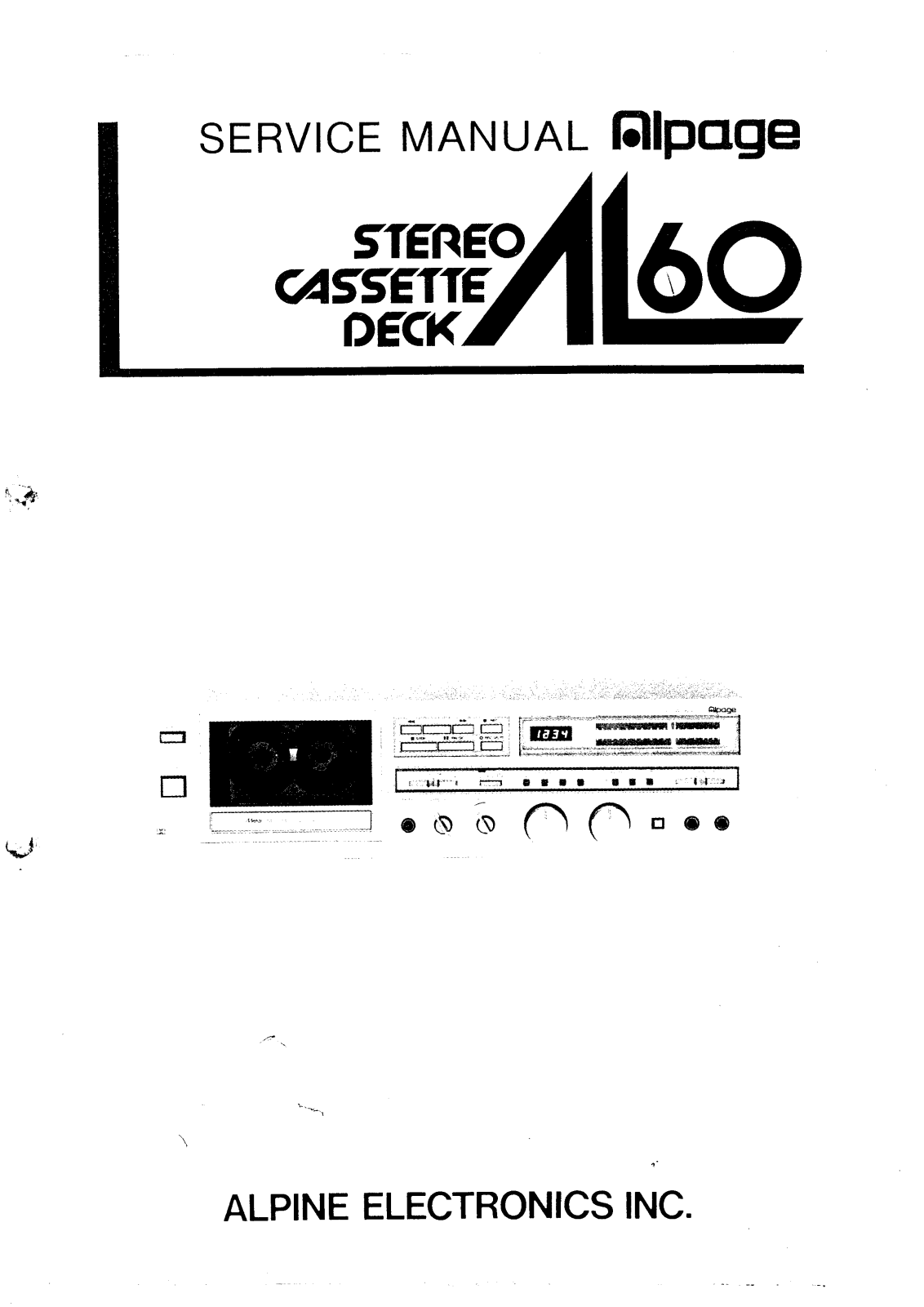 Alpine AL-60 Service manual