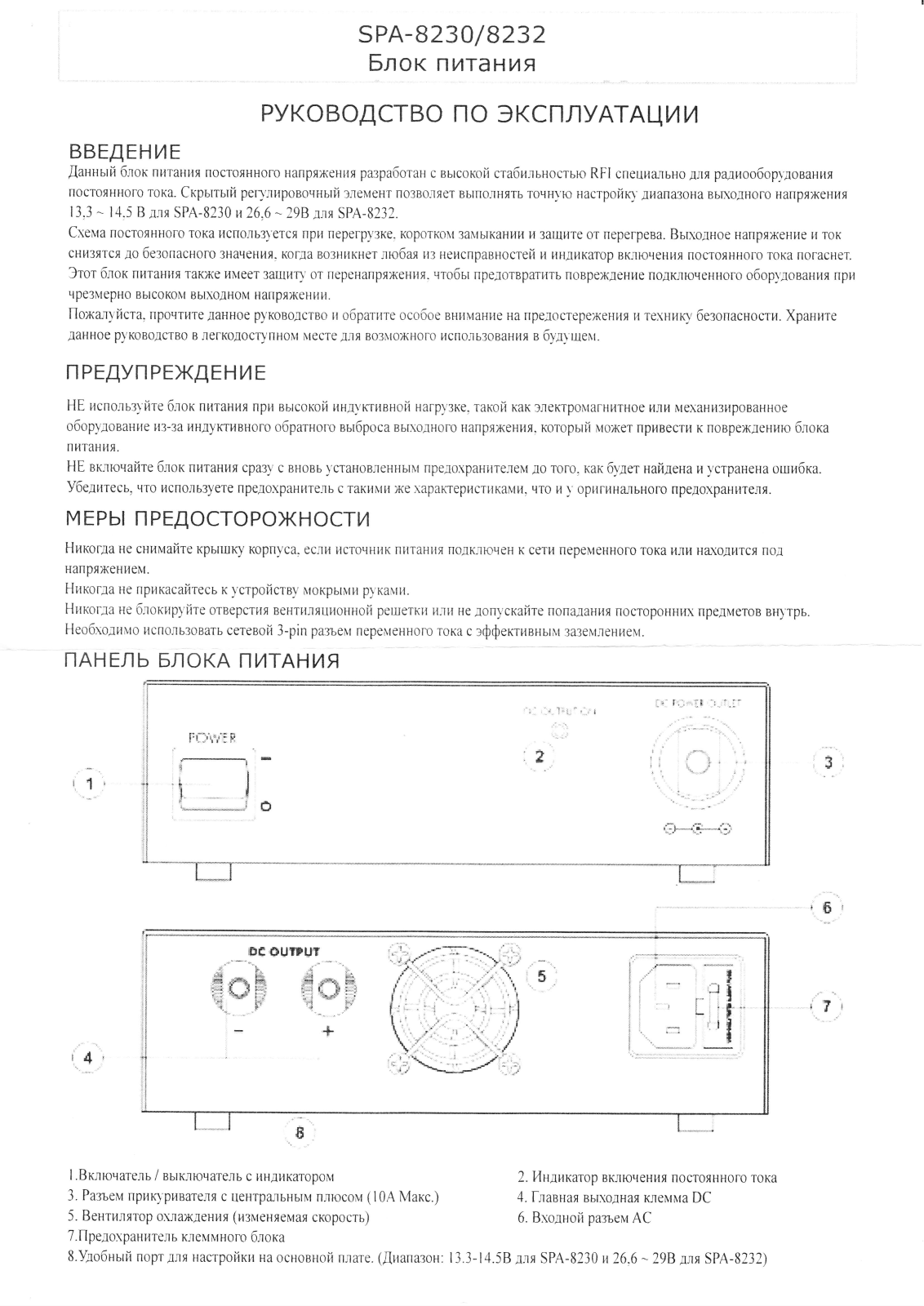 Manson SPA-8230, SPA-8232 User guide - ManualMachine.com