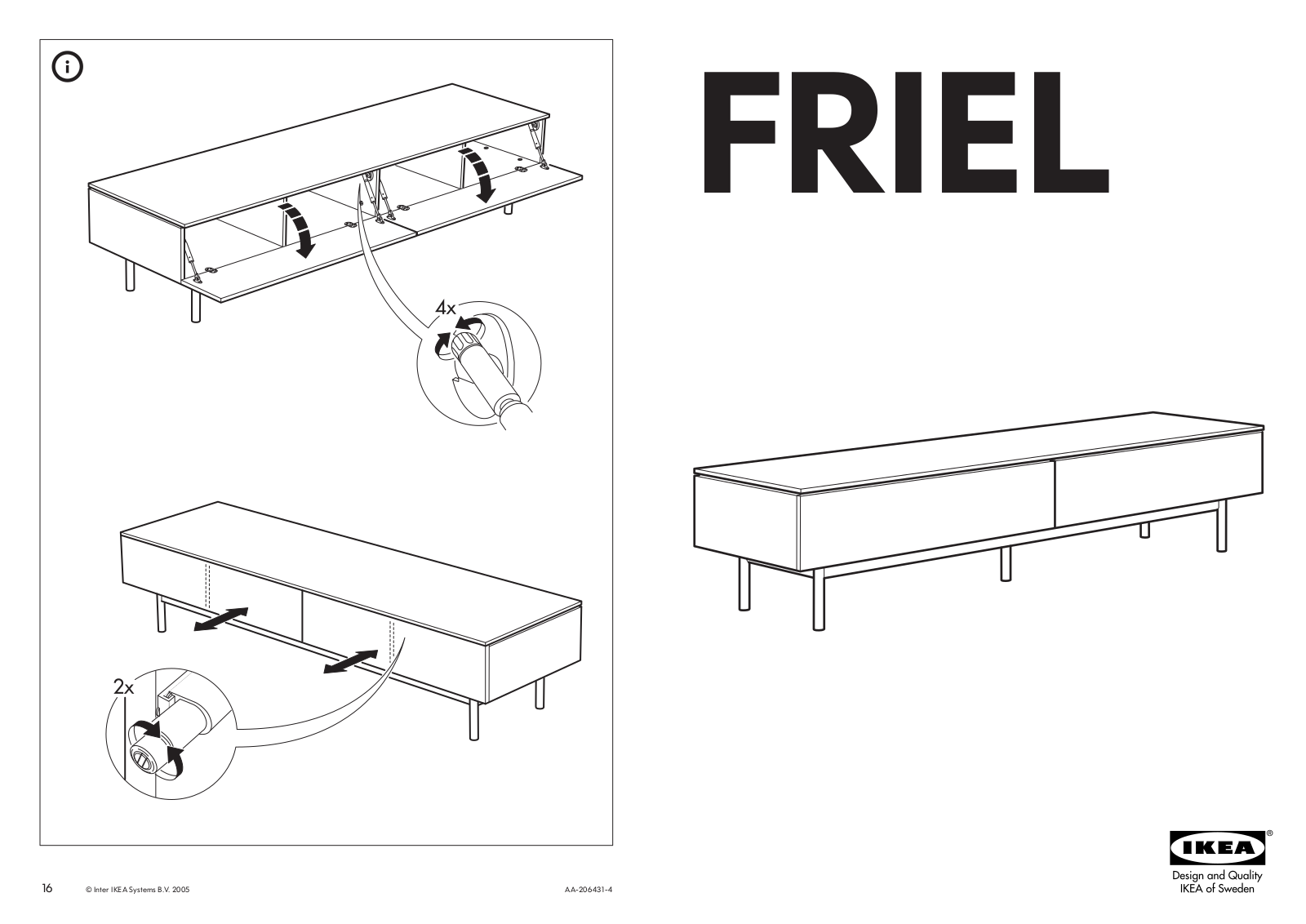 IKEA FRIEL TV UNIT 78X21 5-8 Assembly Instruction
