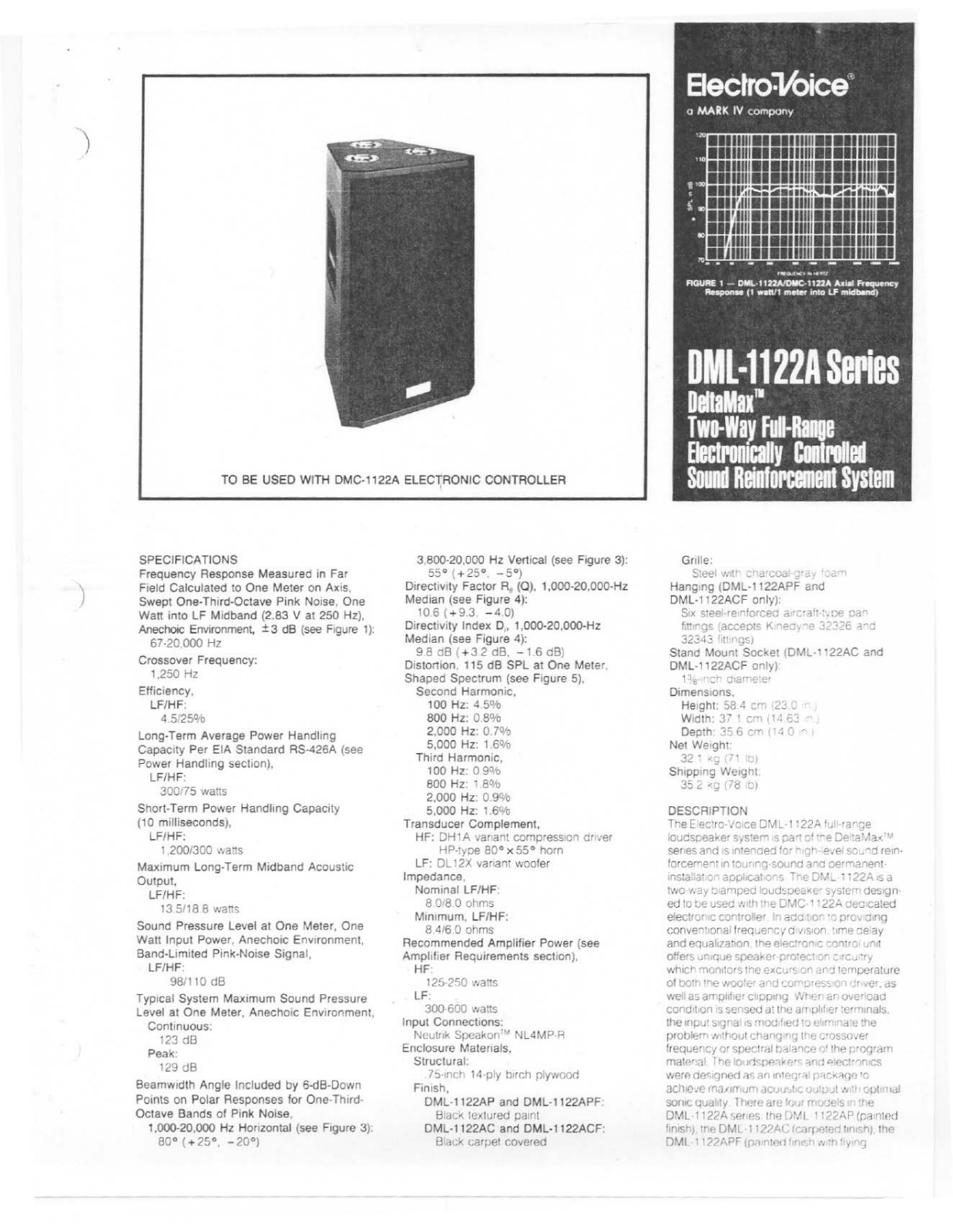 Electro-Voice DML-1122A User Manual