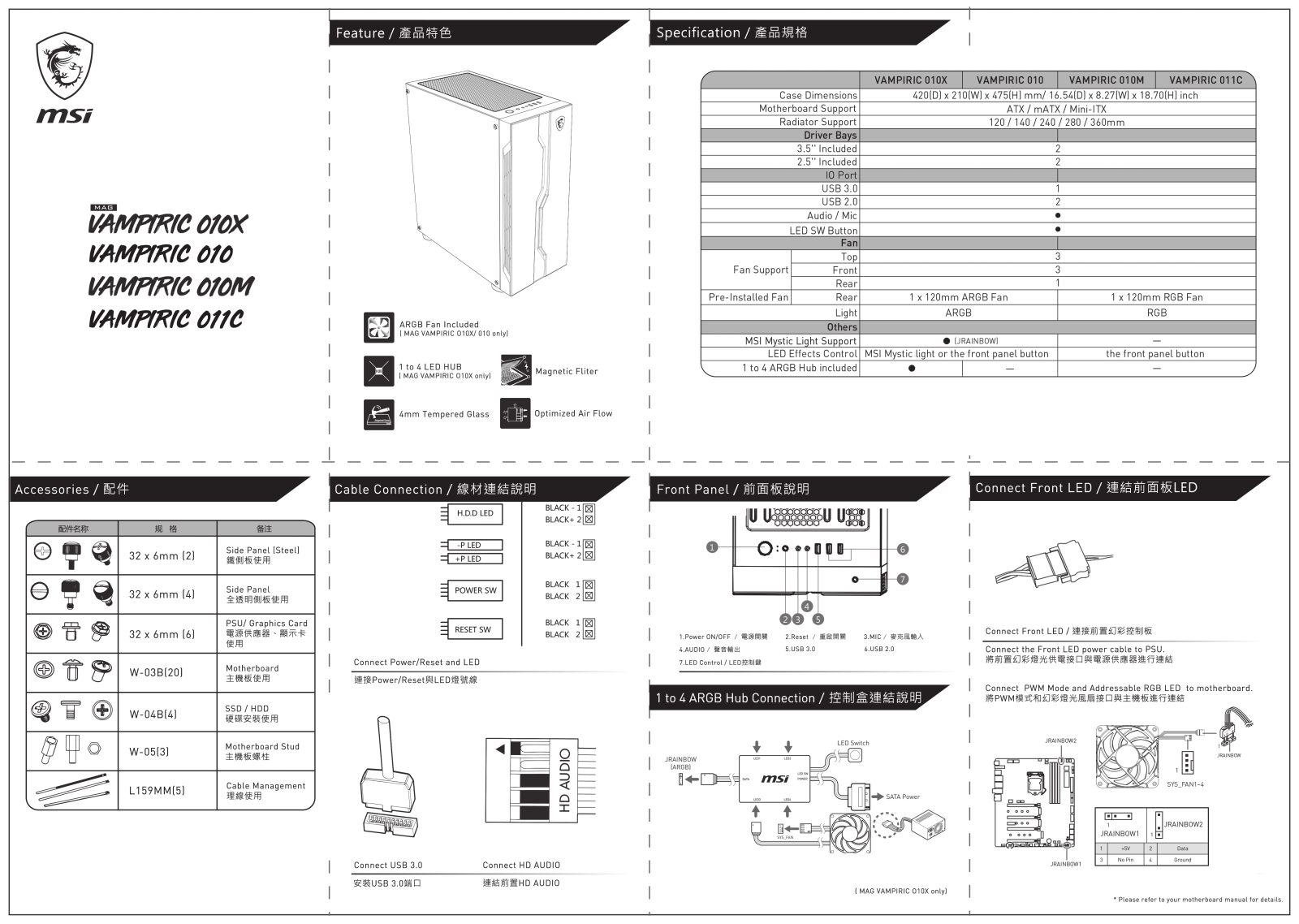 Msi MAG Vampiric 011C, MAG Vampiric 010X, MAG Vampiric 010M, MAG Vampiric 010 User Manual