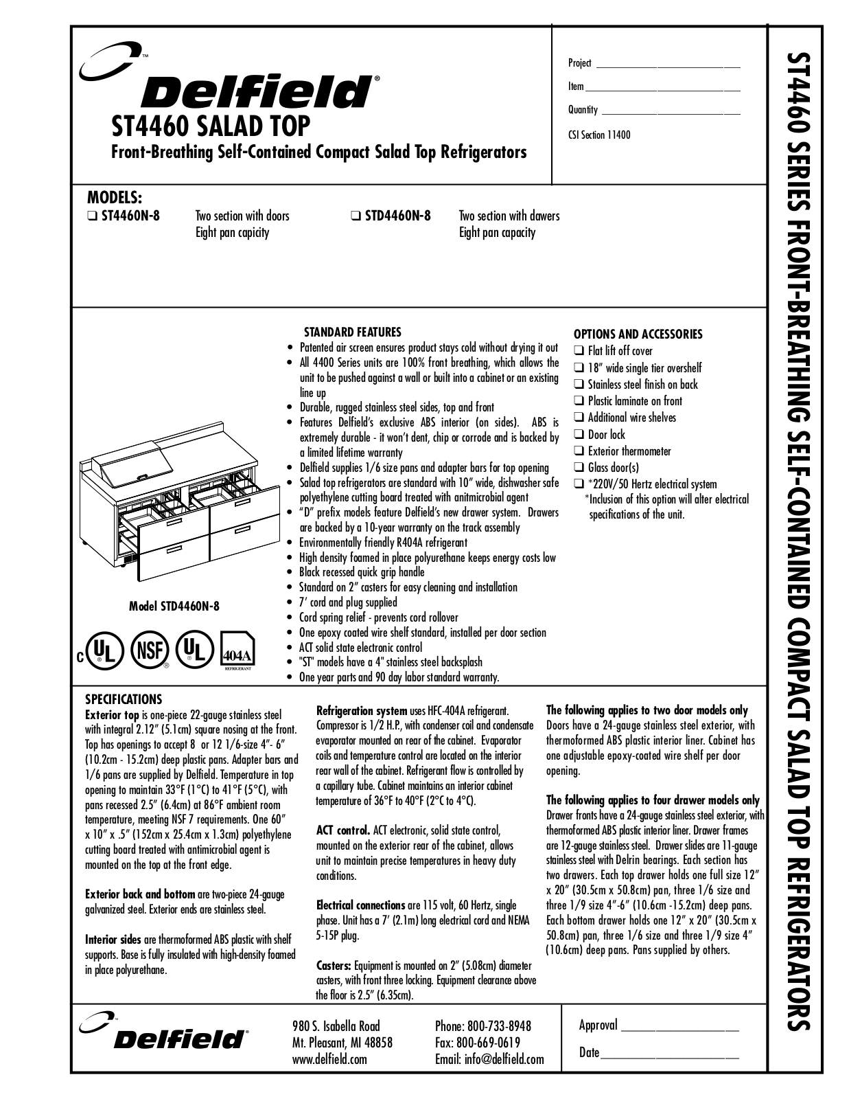 Delfield STD446-ON-8 User Manual