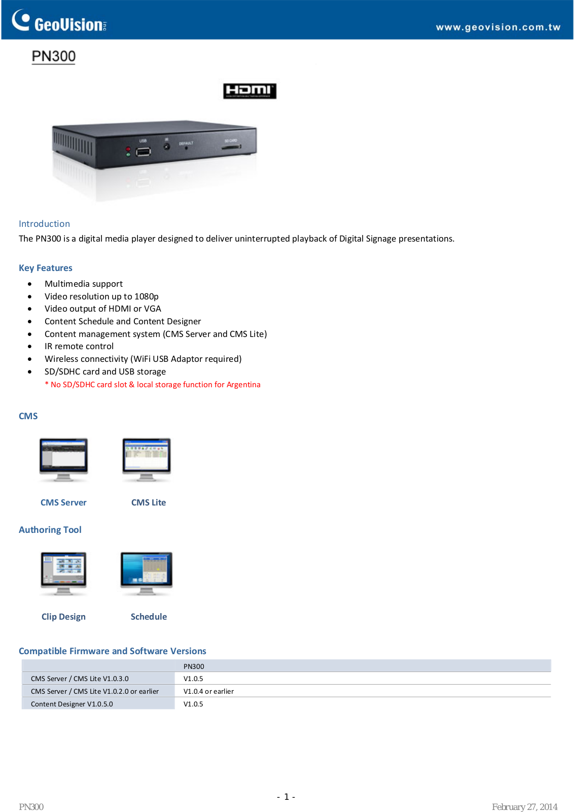 GeoVision PN300 User Manual