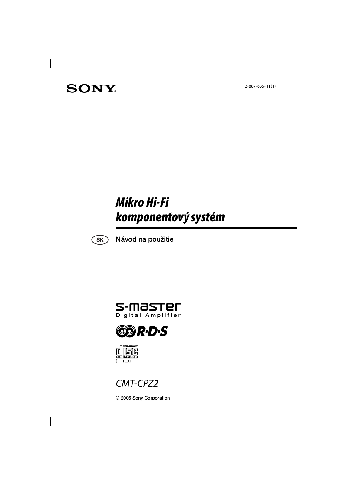 Sony CMT-CPZ2 User Manual