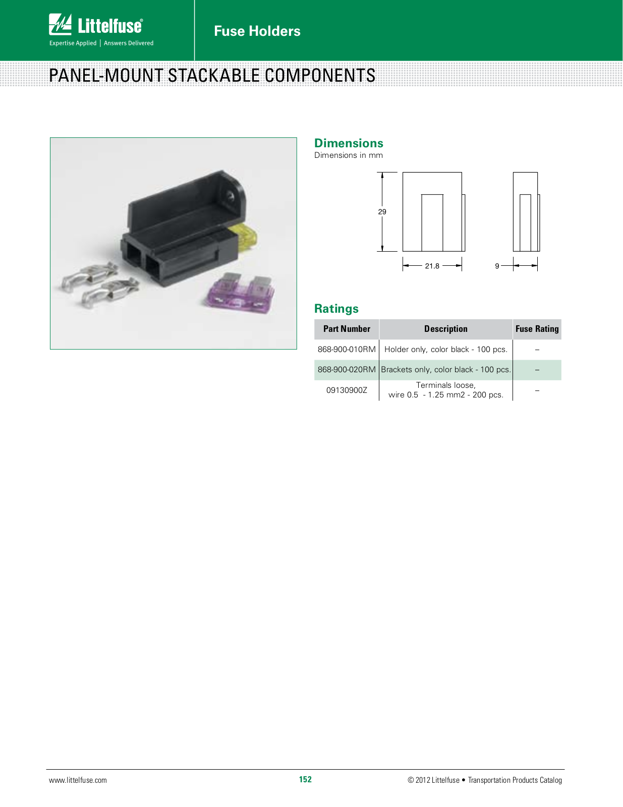 Littelfuse Panel-Mount Componenets User Manual