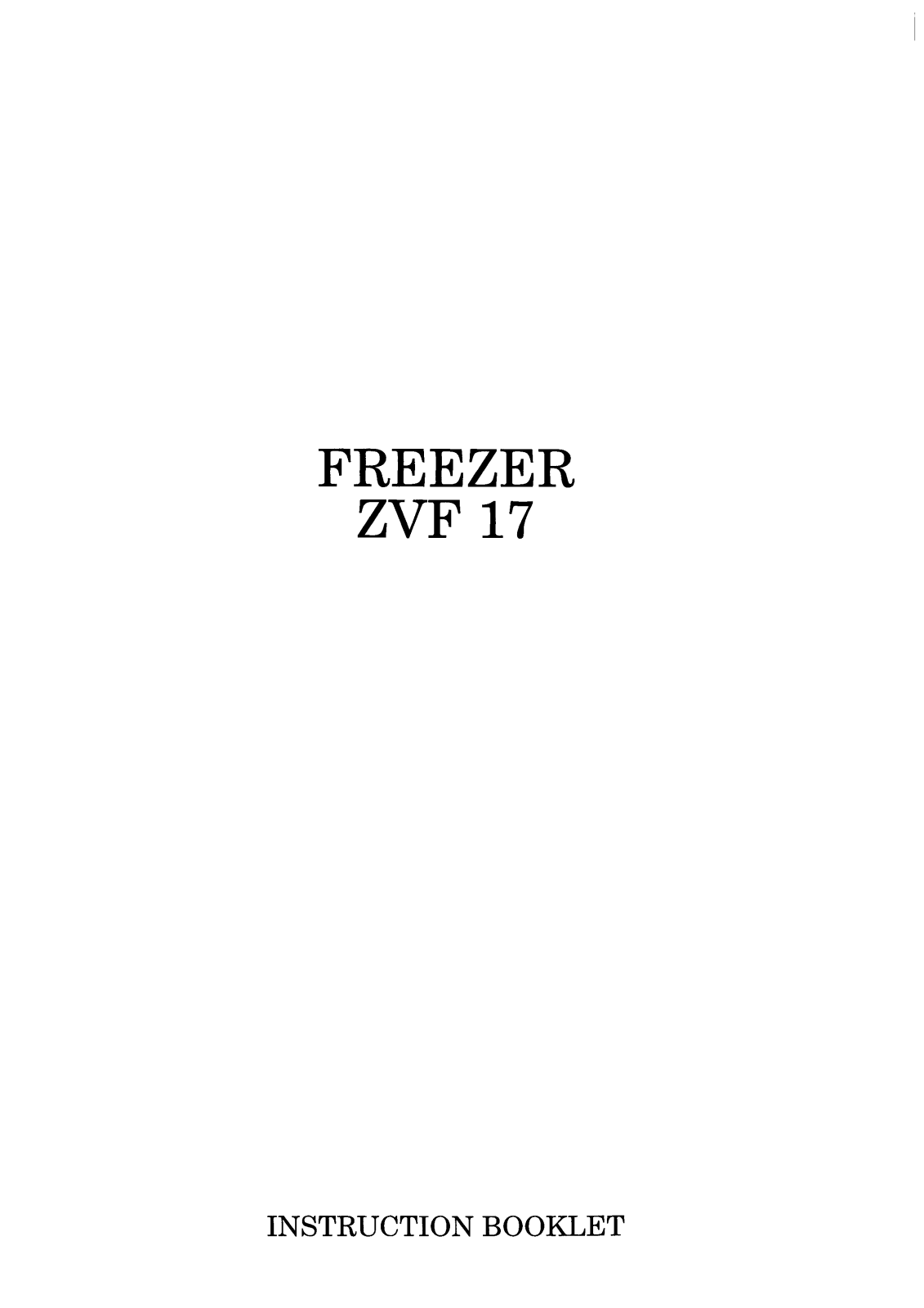 Zanussi ZVF 17 User Manual