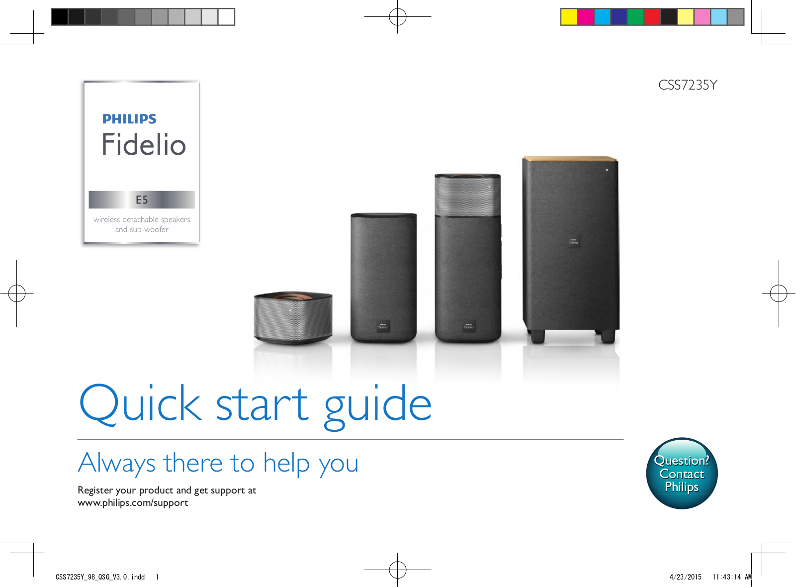 Philips Fidelio E5, CSS7235Y Quick Start Manual - ManualMachine.com