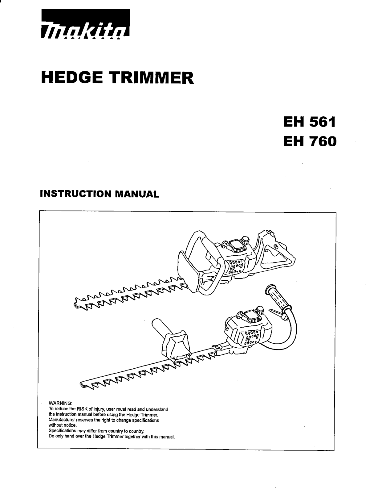 Makita EH760, EH561 User Manual