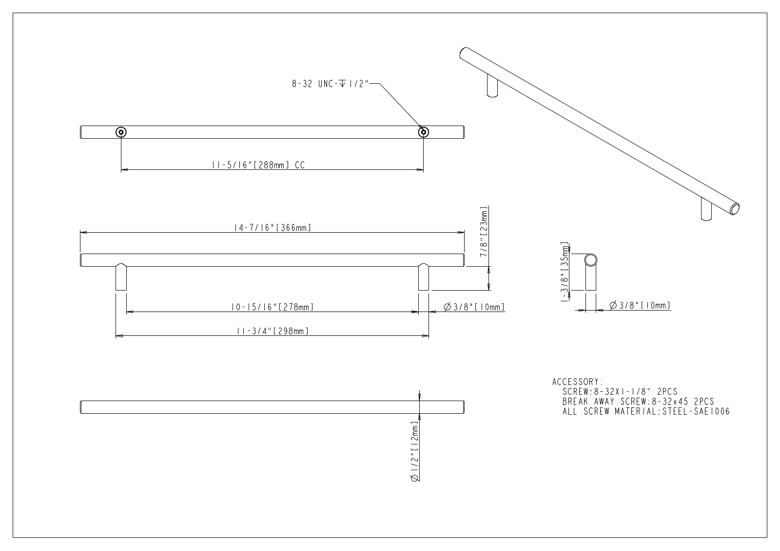 Elements by Hardware Resources HWSC1130 Dimensions - ManualMachine.com