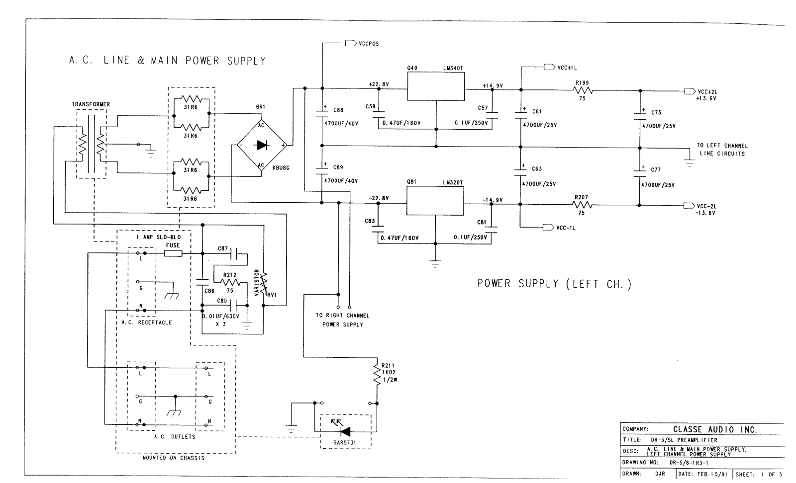 Classe Audio DR-5 Schematic