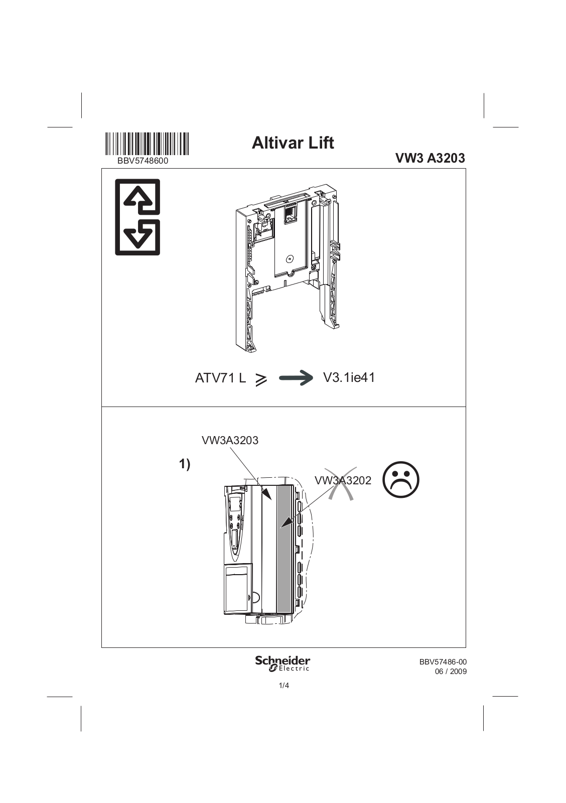 Schneider Electric ATV71Lift carte option