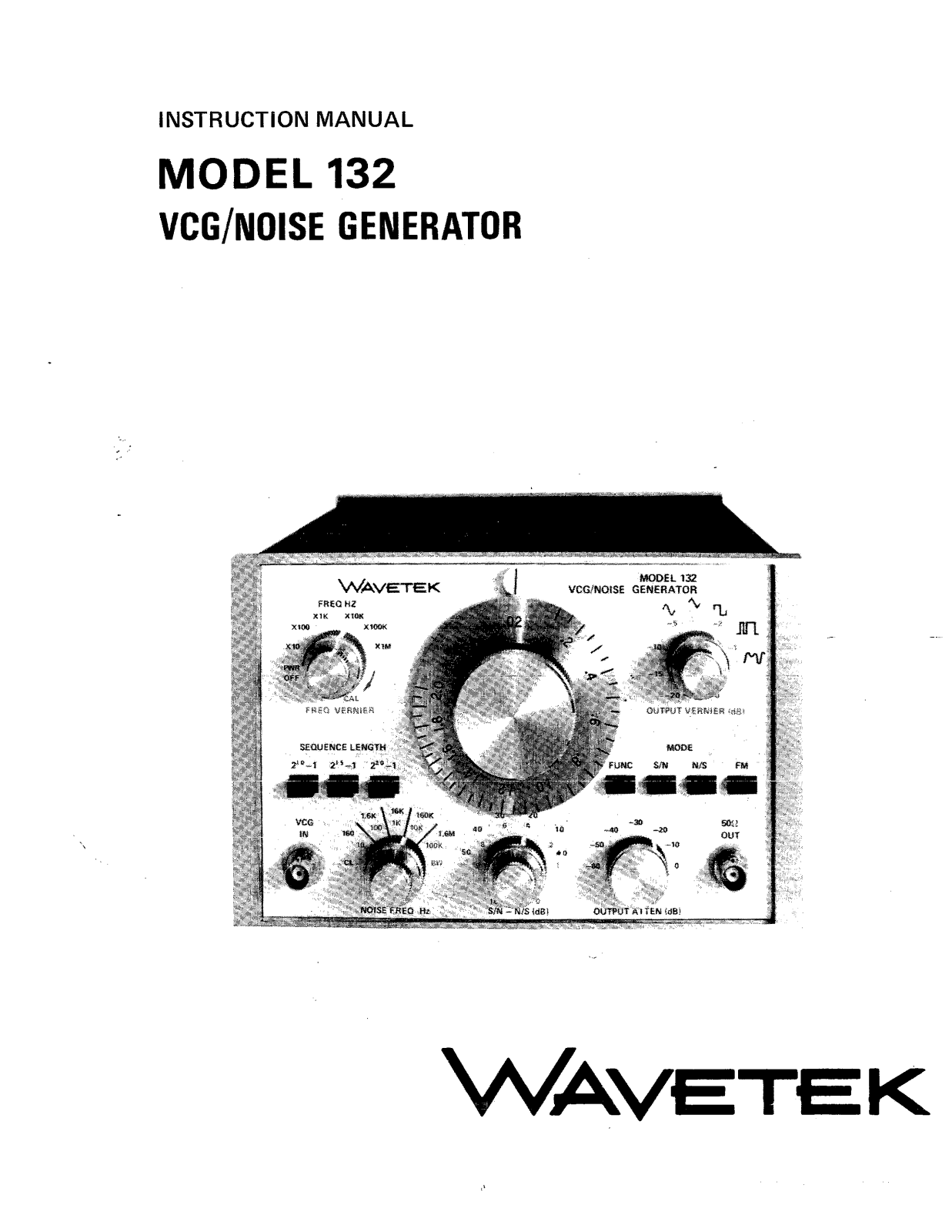 Wavetek 132 Service manual