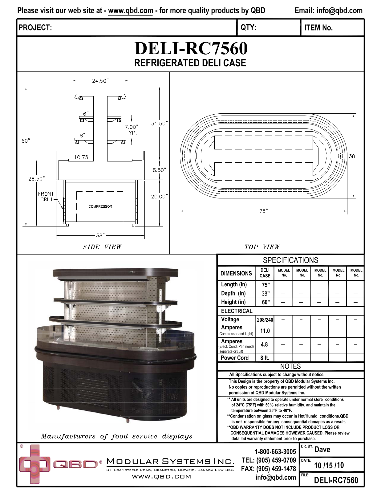 QBD DELI-RC7560 User Manual