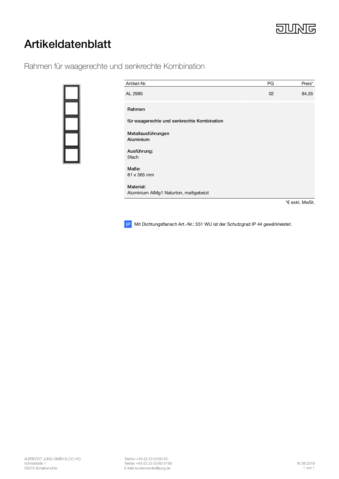 Jung AL 2985 User Manual