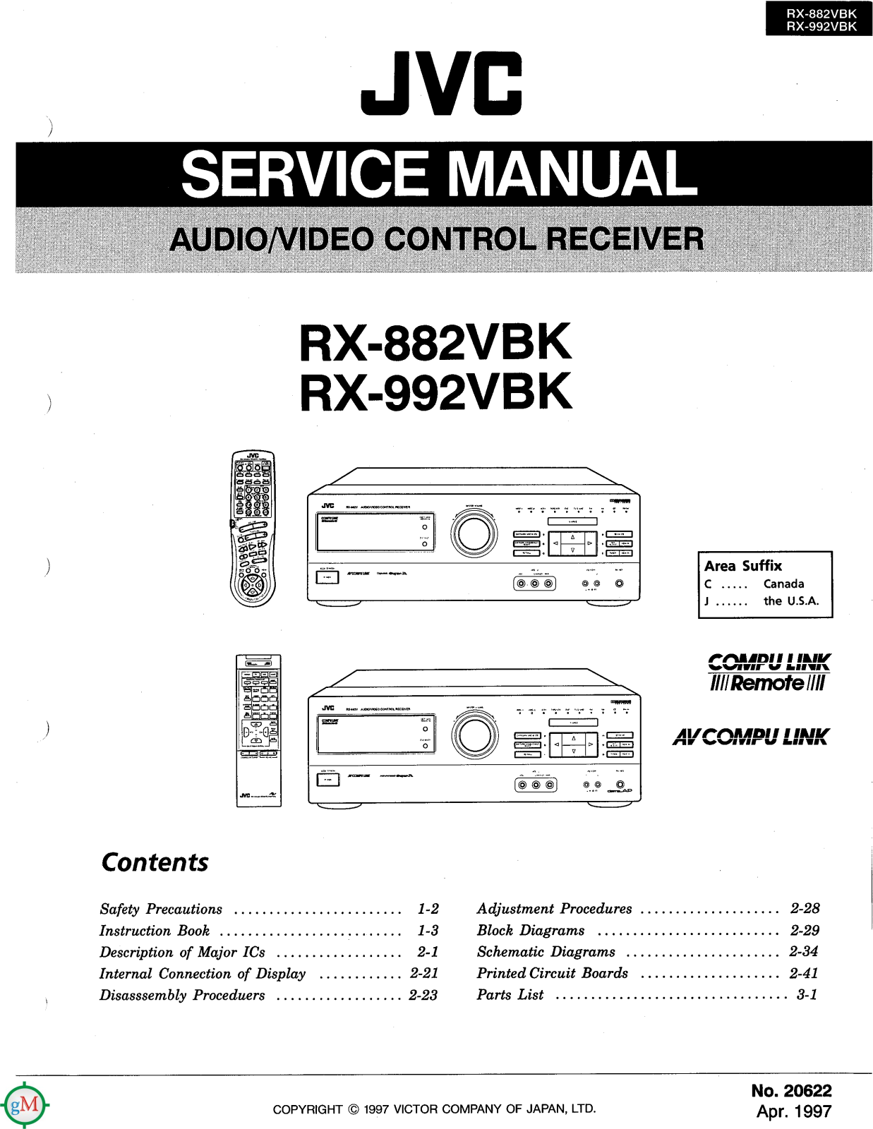 JVC RX-882-VBK, RX-992-VBK Service manual