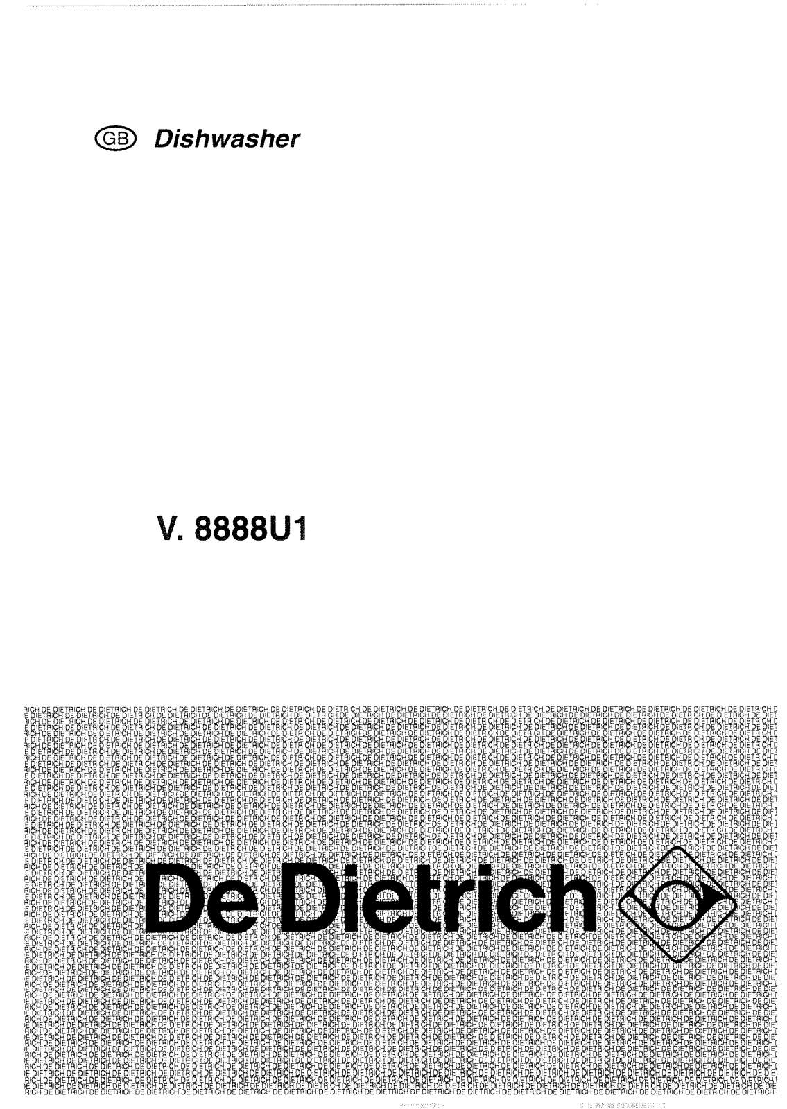 De dietrich VN8888U1, VW8888U1 User Manual