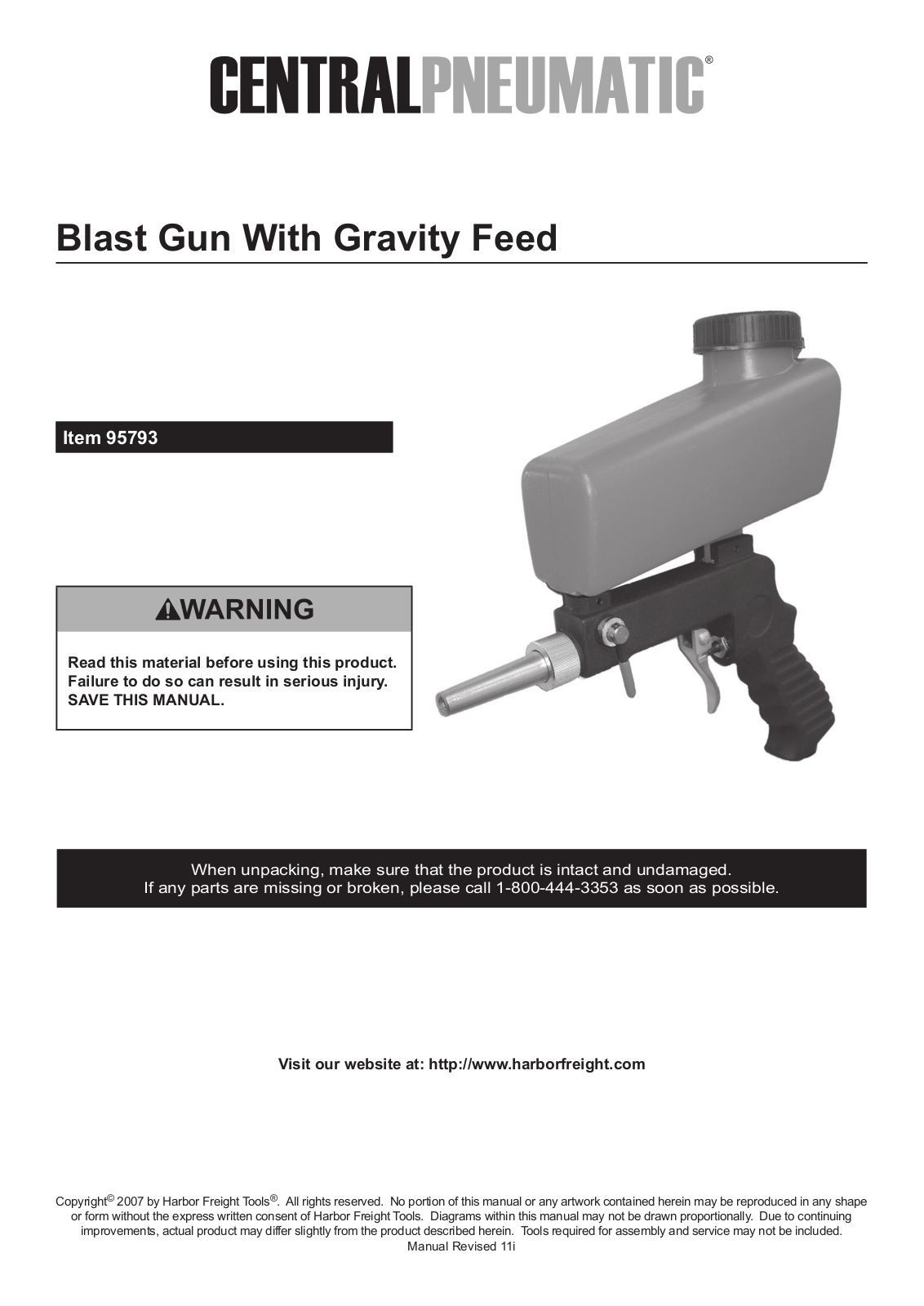 Harbor Freight Tools 95793 Owner's Manual