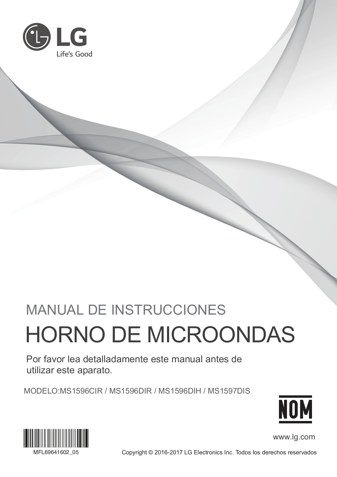 LG MS1596CIR Owner's Manual