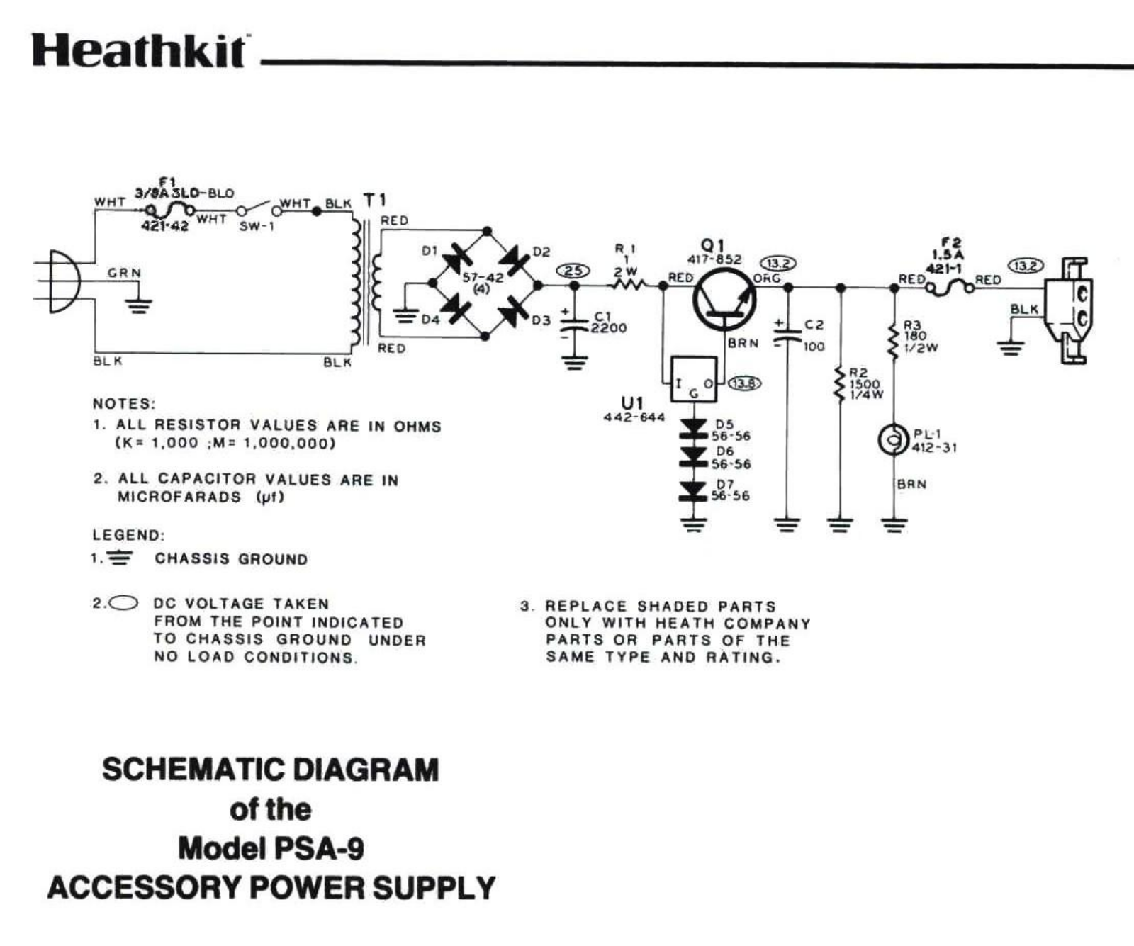 Heath Company PSA-9 Schematic