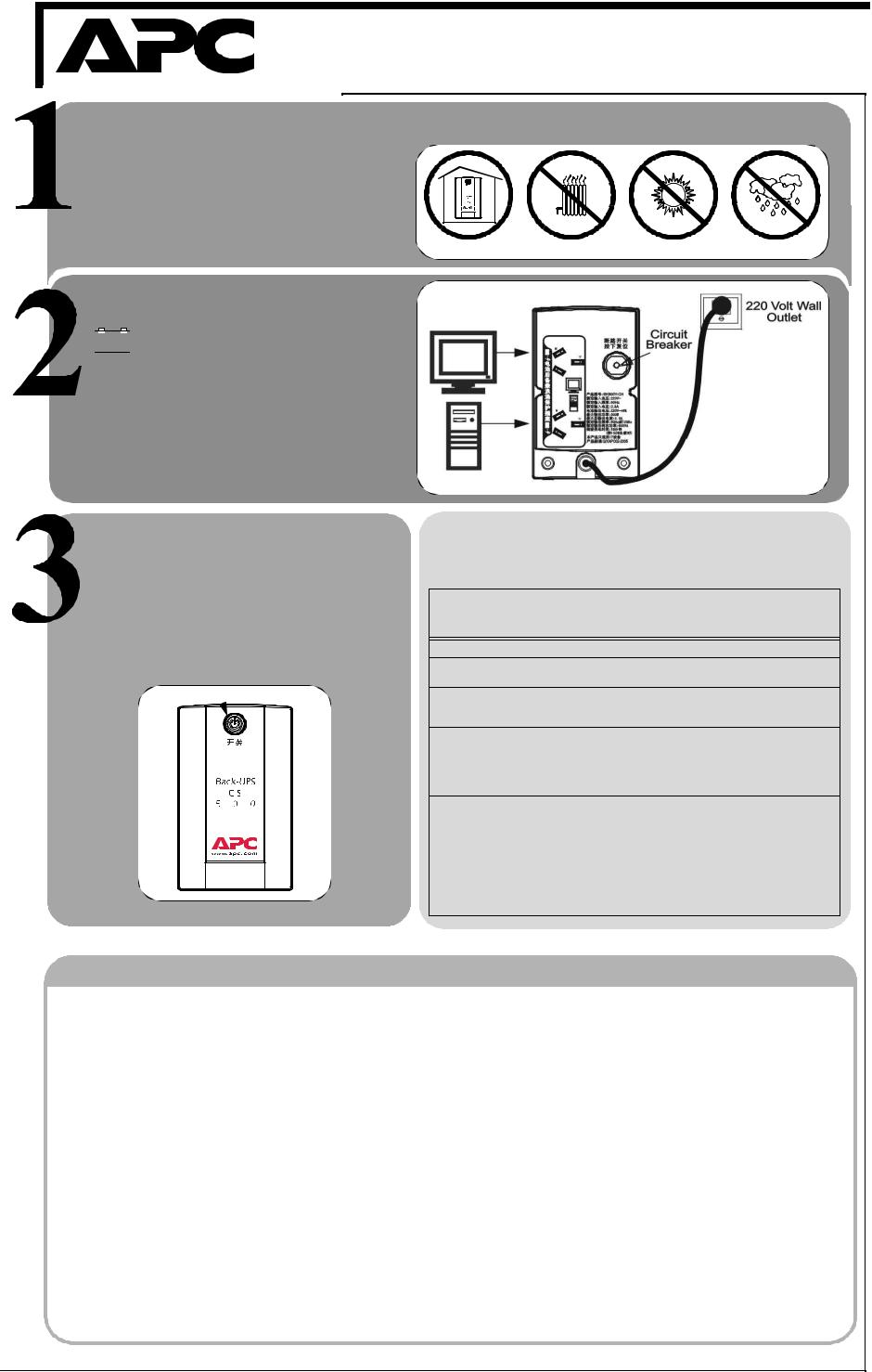 American Power Conversion Back-UPS CS 500 User Manual