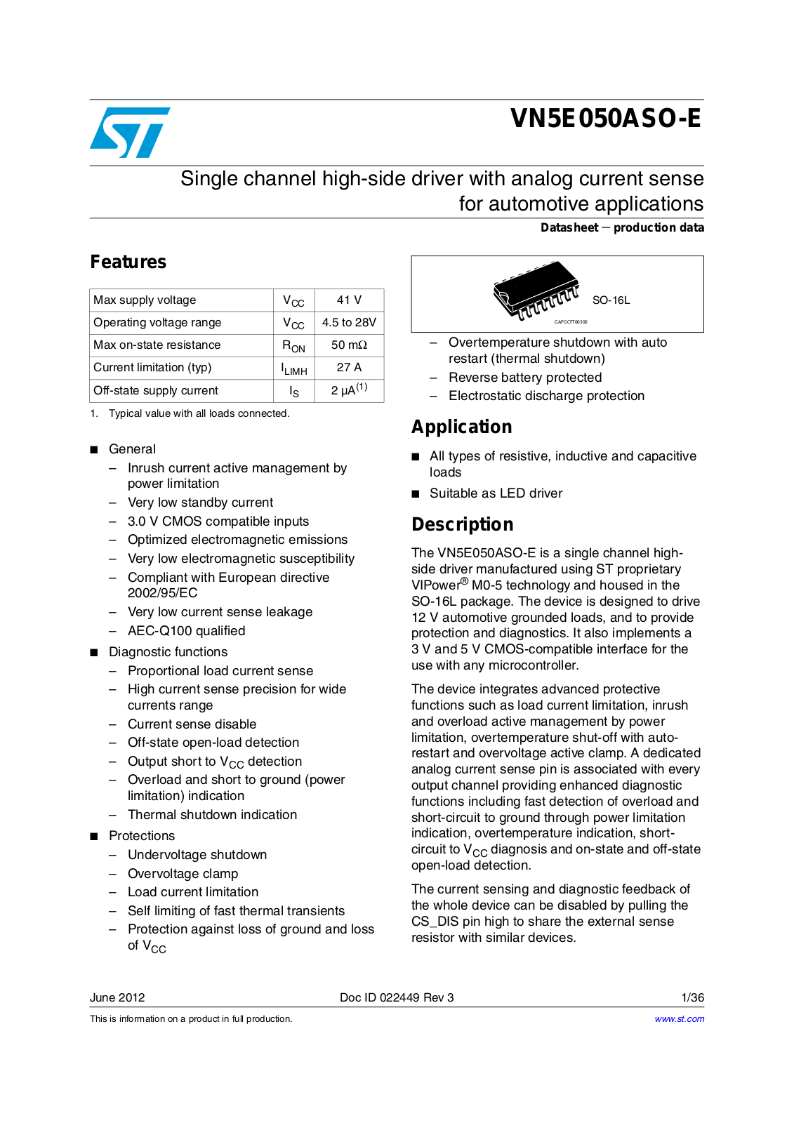 ST VN5E050ASO-E User Manual