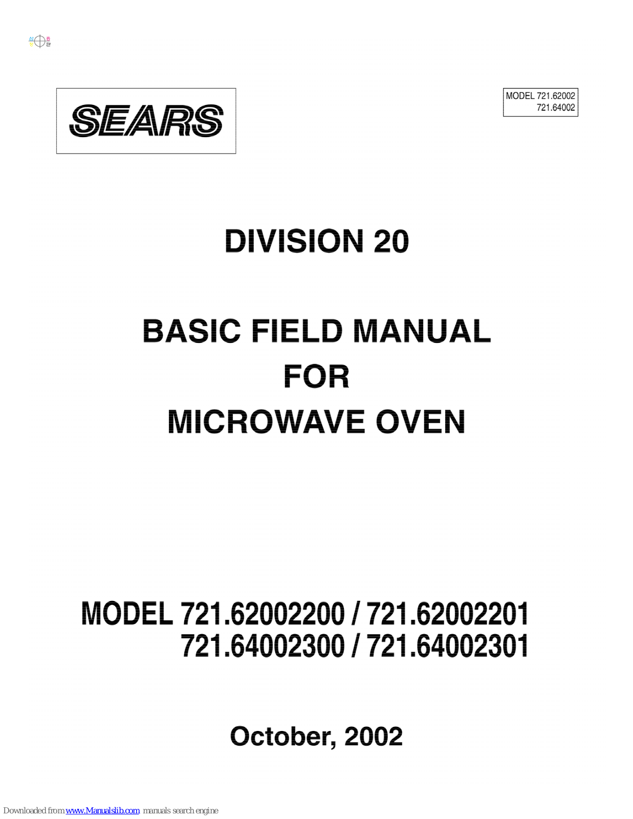 Sears 721.62002201, 721.62002200, 721.64002300, 721.64002301 Basic Field Manual