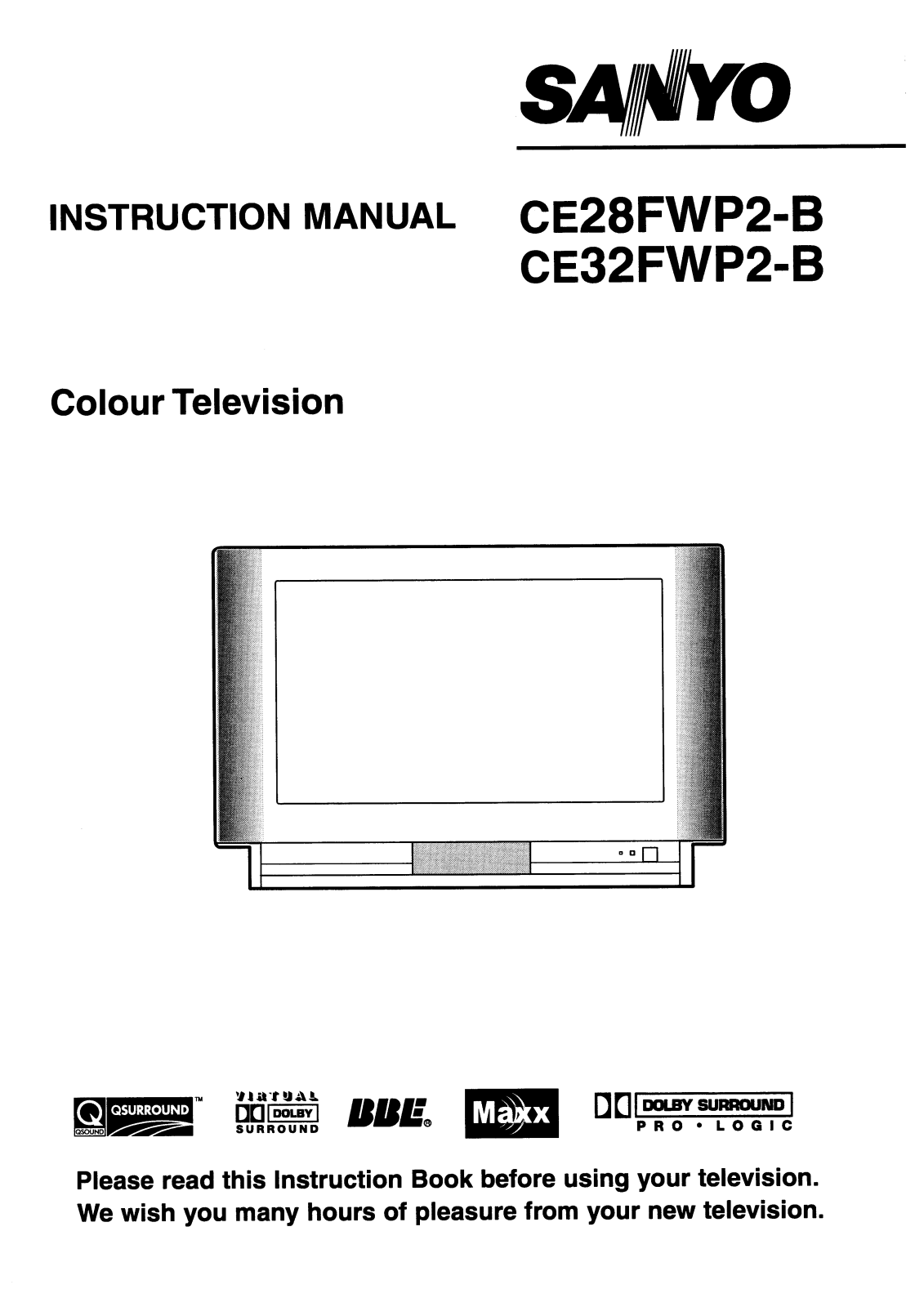 Sanyo CE28FWP2-B, CE32FWP2-B Instruction Manual