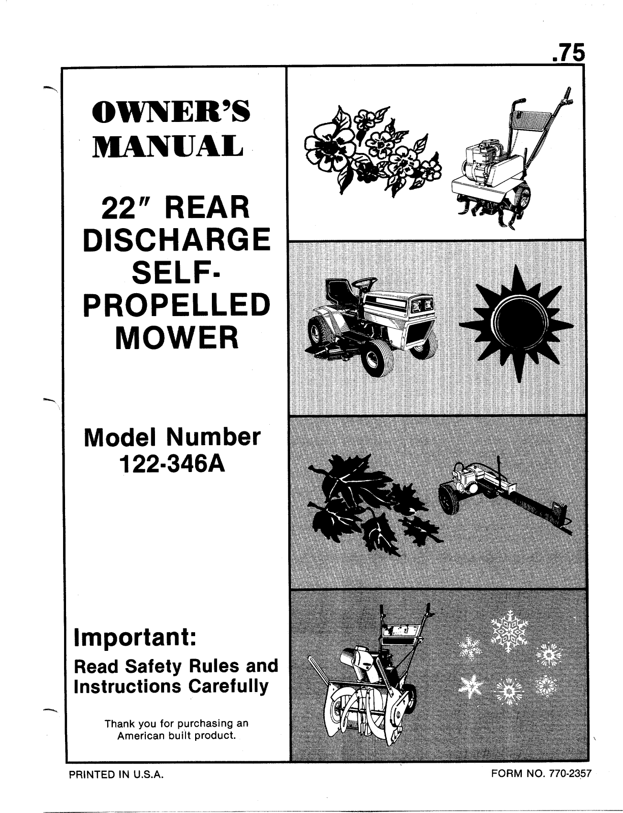 MTD 122-346A User Manual