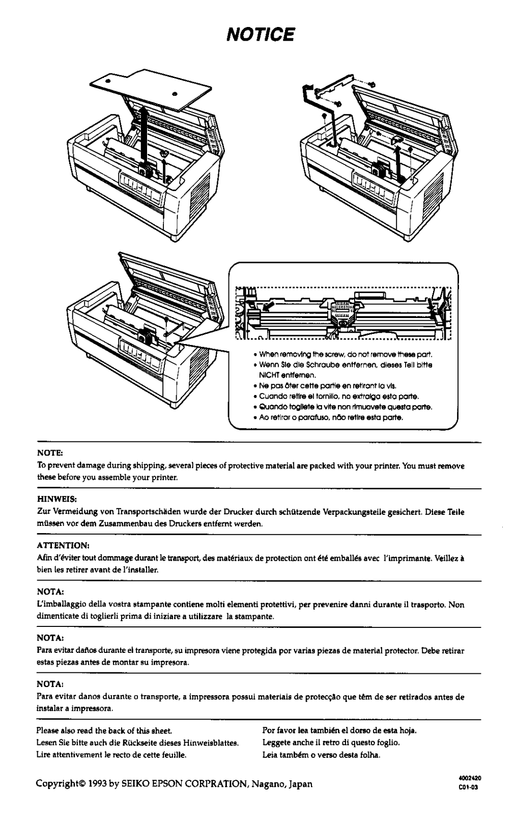 Epson DFX-8500 Service Manual