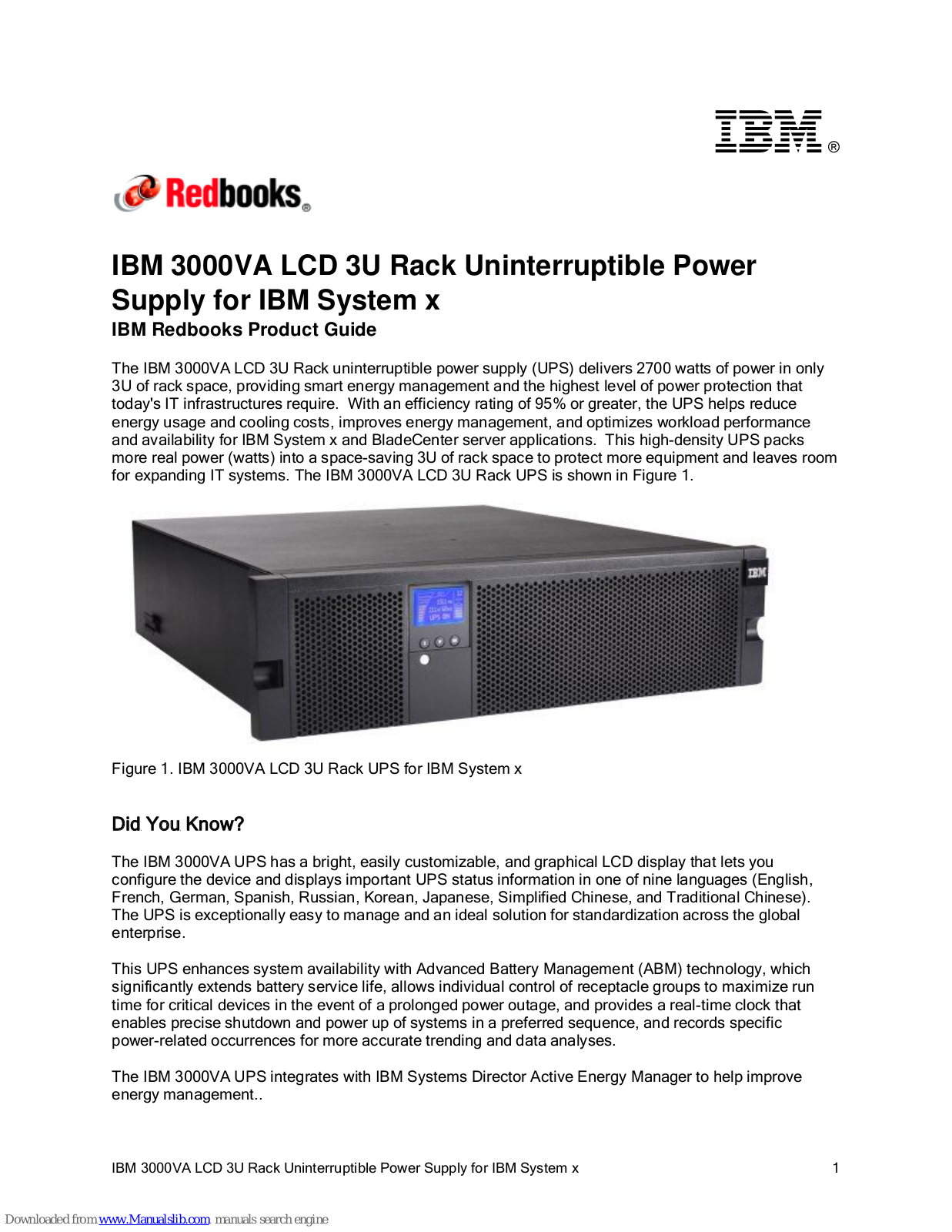 IBM 3000VA, 3000VA LCD 3U Product Manual